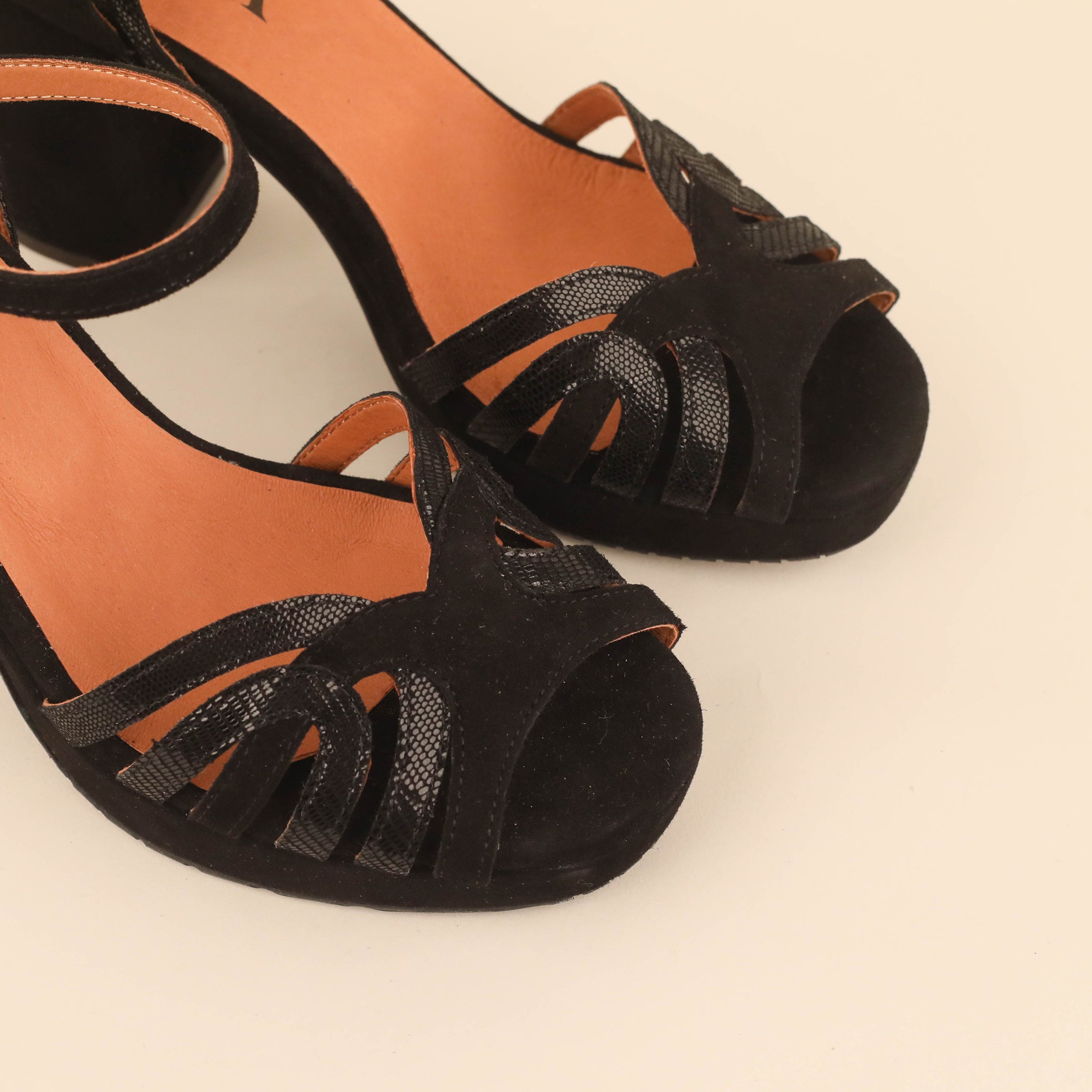 Venti Black High Sandal by Esska