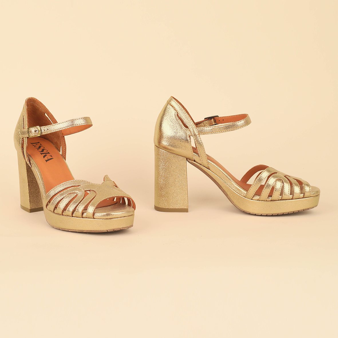 Venti Gold Dust High Sandal by Esska
