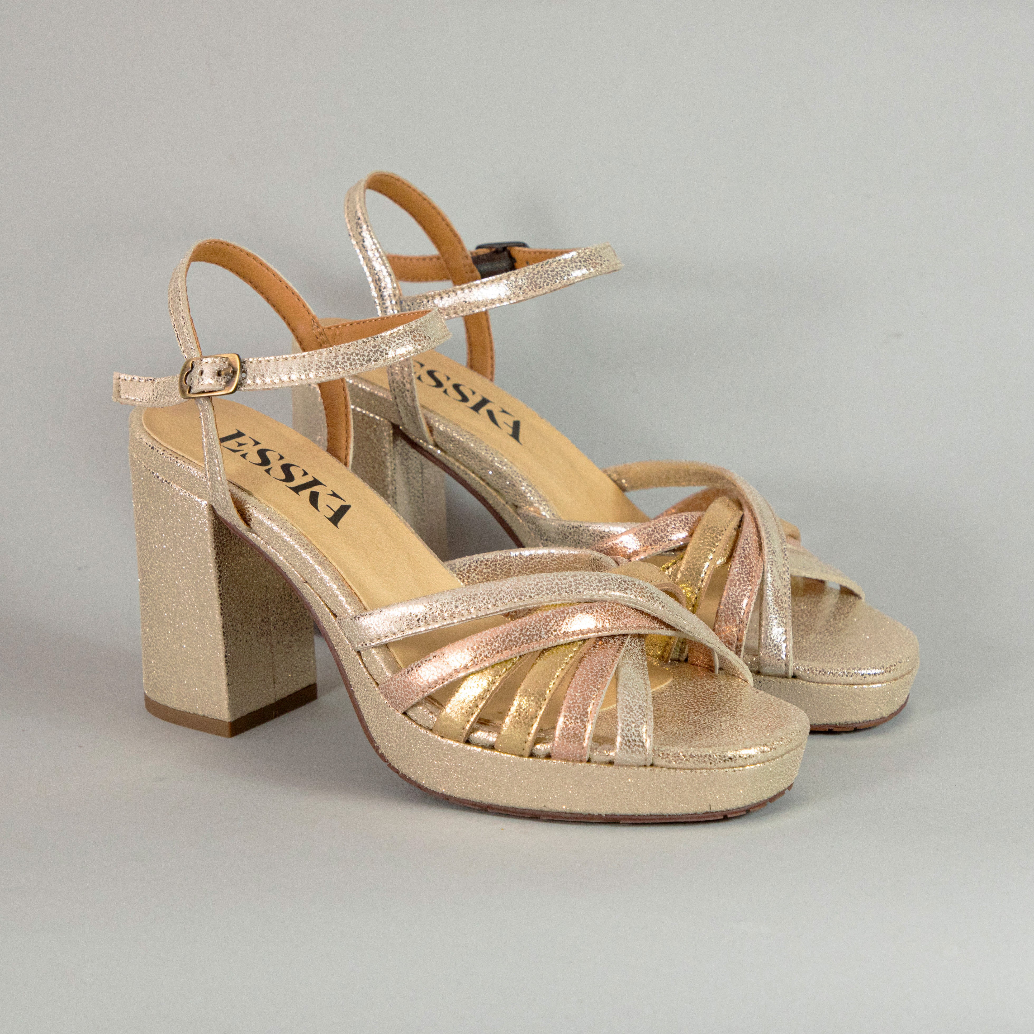 Veronica Vegan Platinum High Sandal by Esska