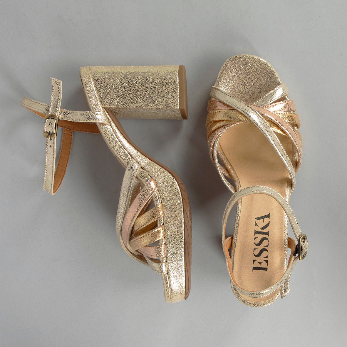 Veronica Vegan Platinum High Sandal by Esska