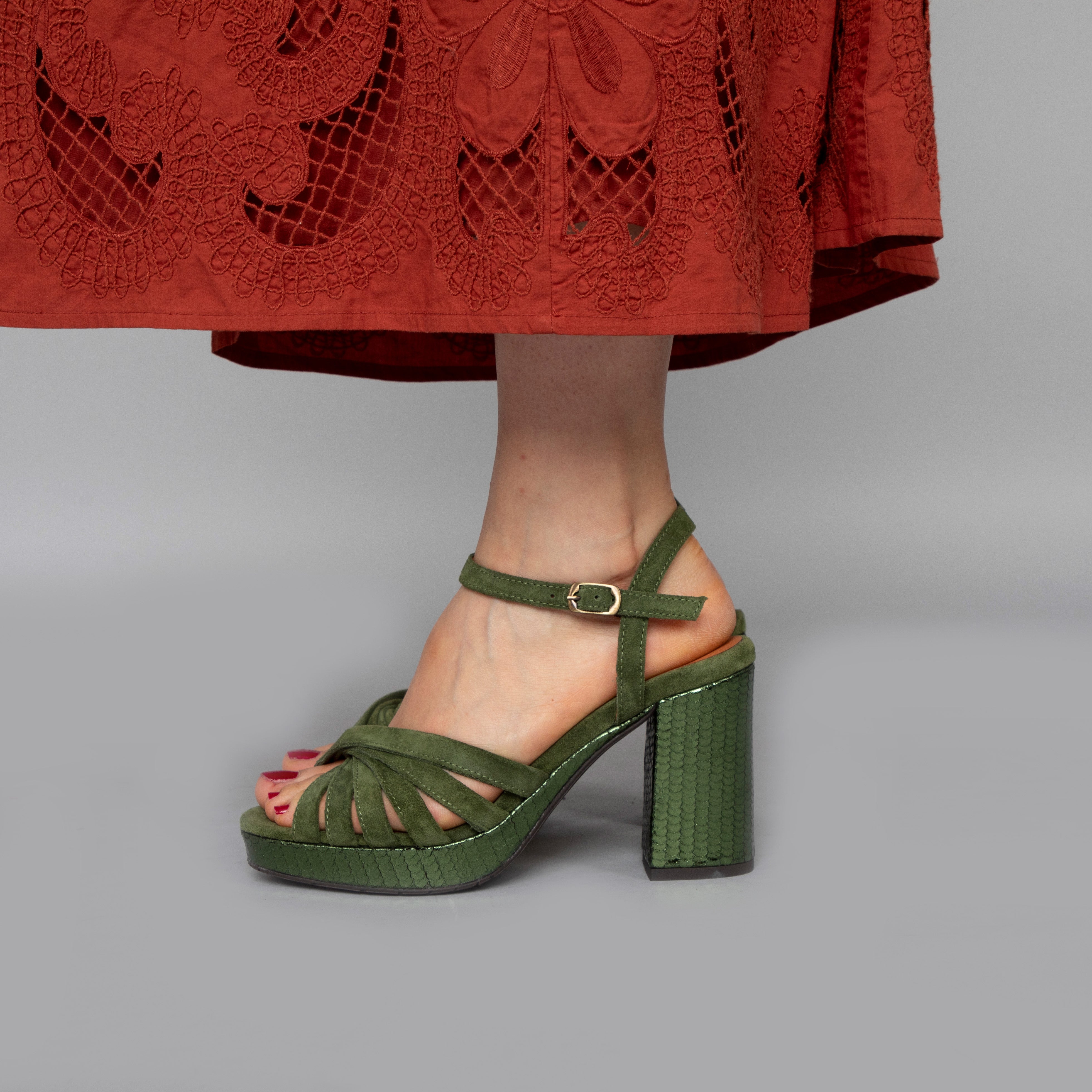 Veronica Pine High Sandal by Esska