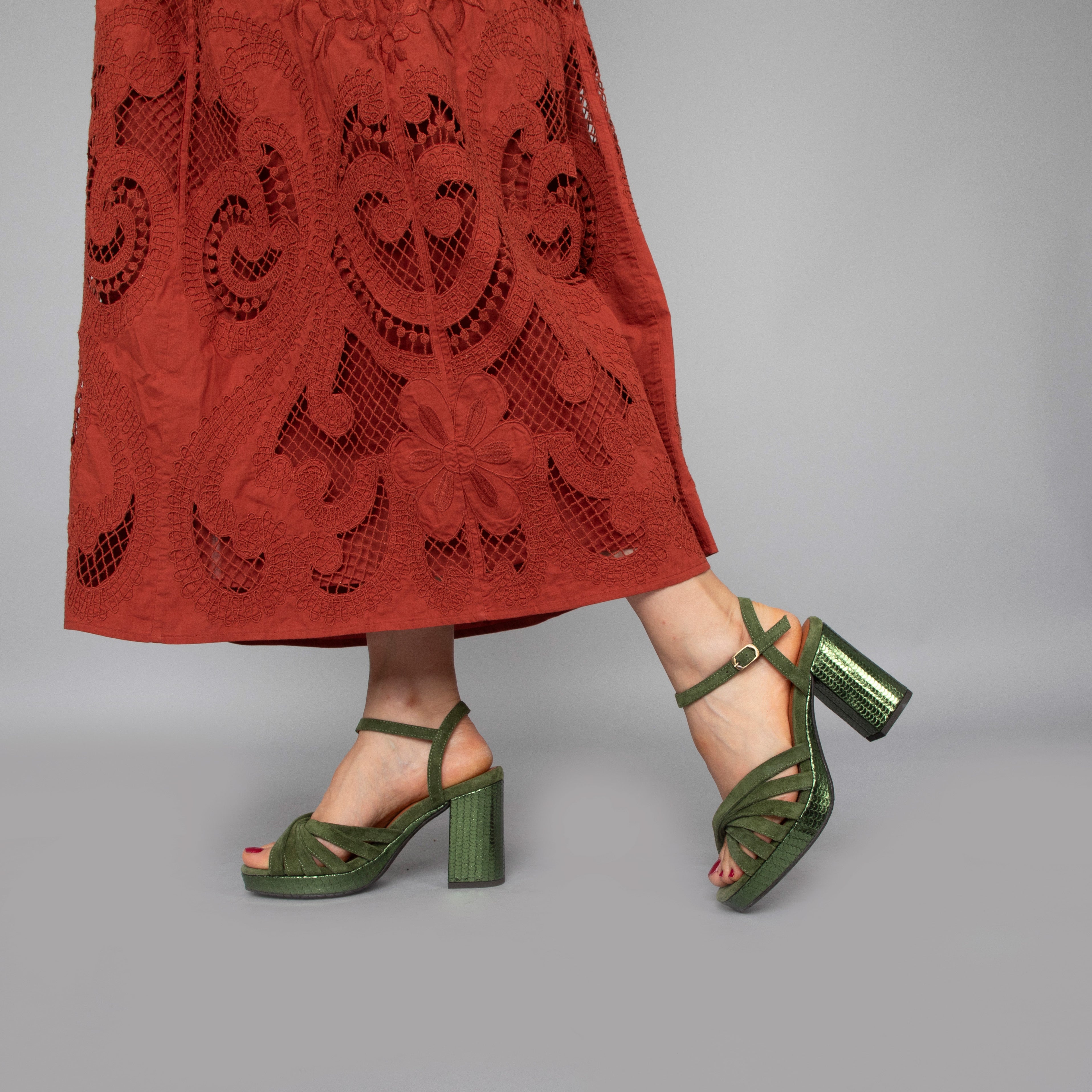 Veronica Pine High Sandal by Esska