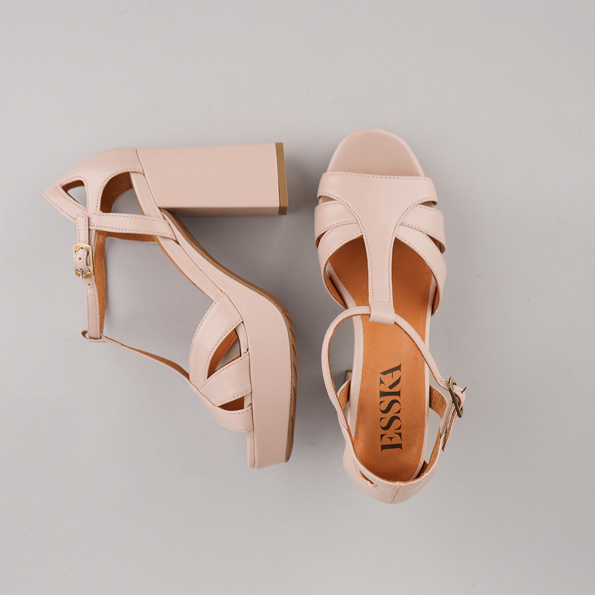 Victoria Dusty Pink High Sandal by Esska