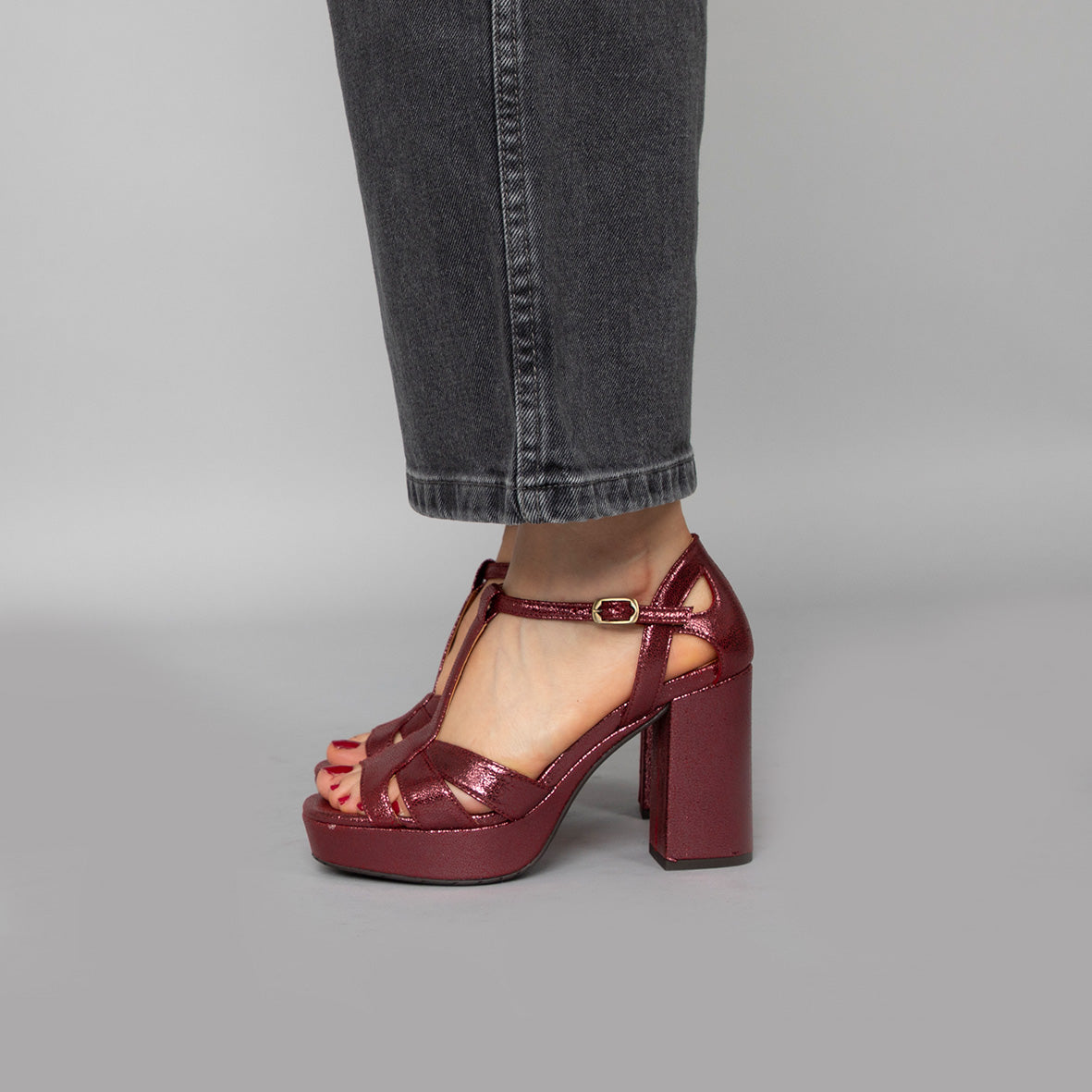 Victoria Vegan Wine High Sandal by Esska