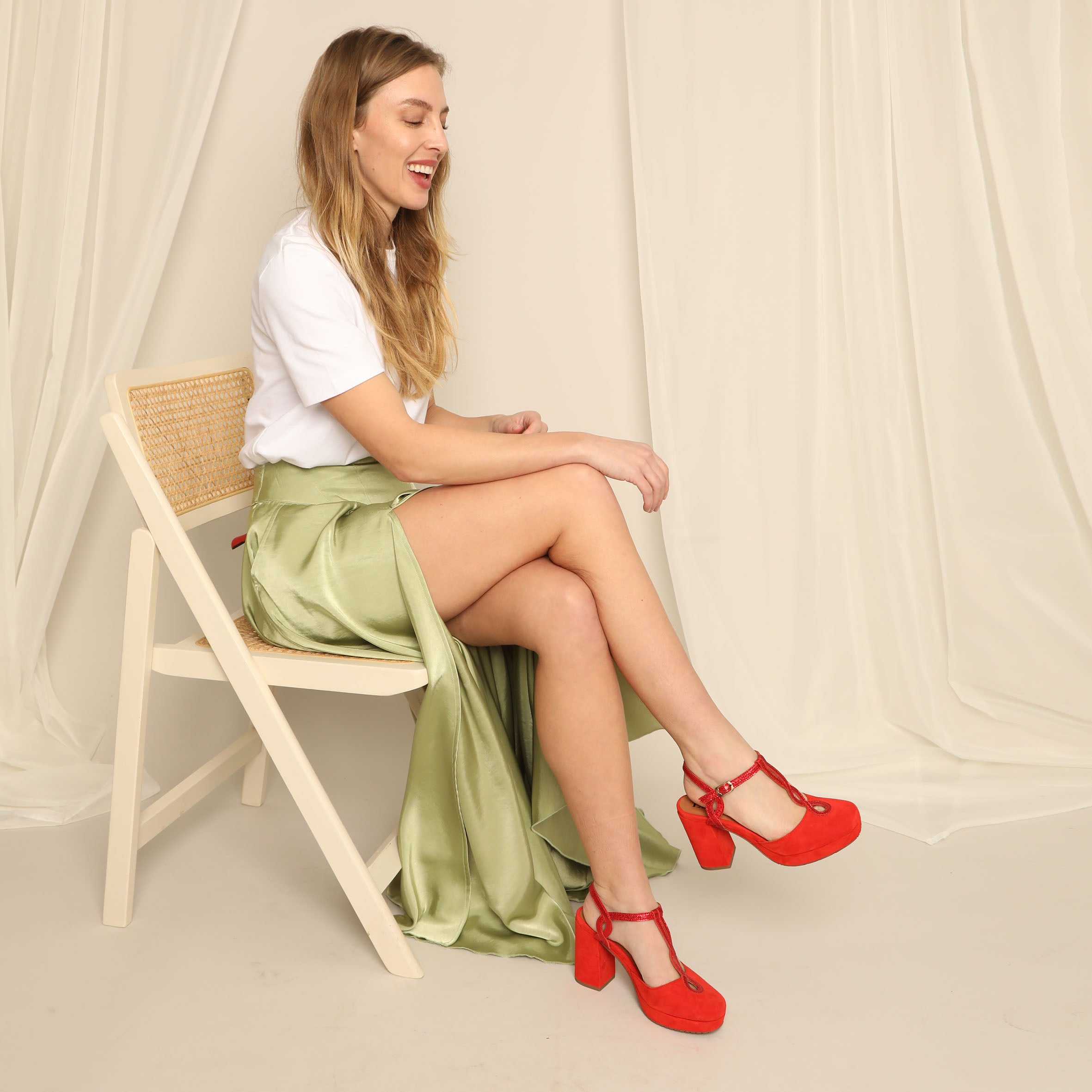 Viola Red High Shoe by Esska