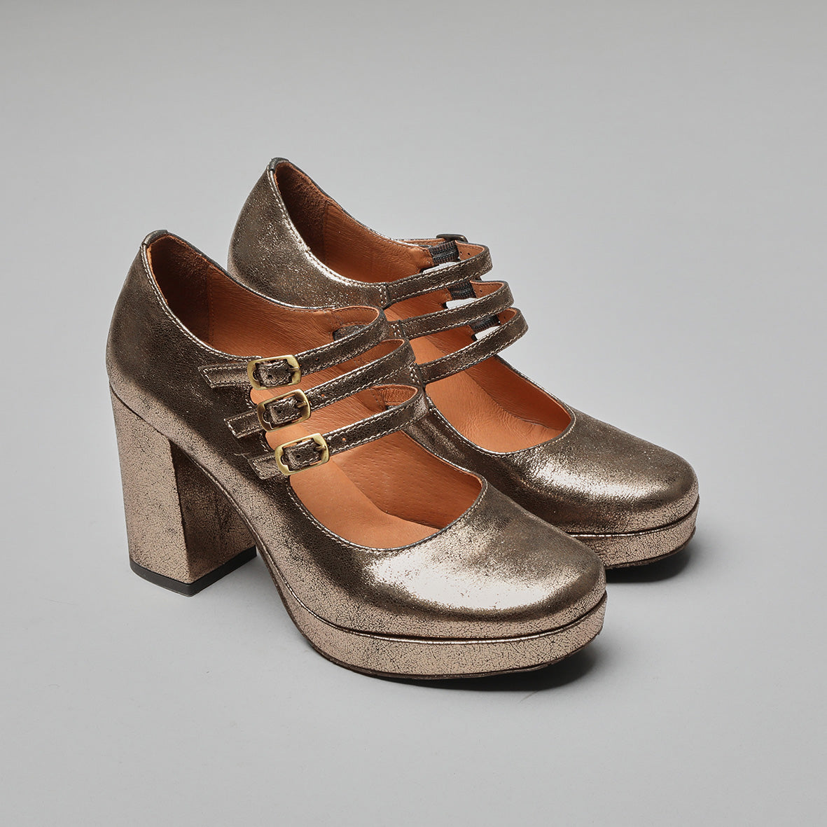 Violet Metallic Iron High Shoe by Esska Shoes Ltd