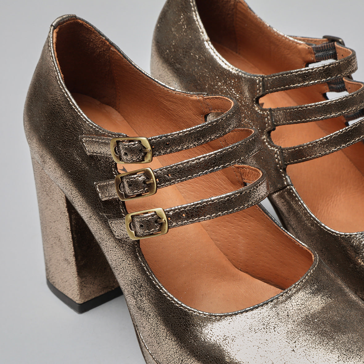 Violet Metallic Iron High Shoe by Esska Shoes Ltd