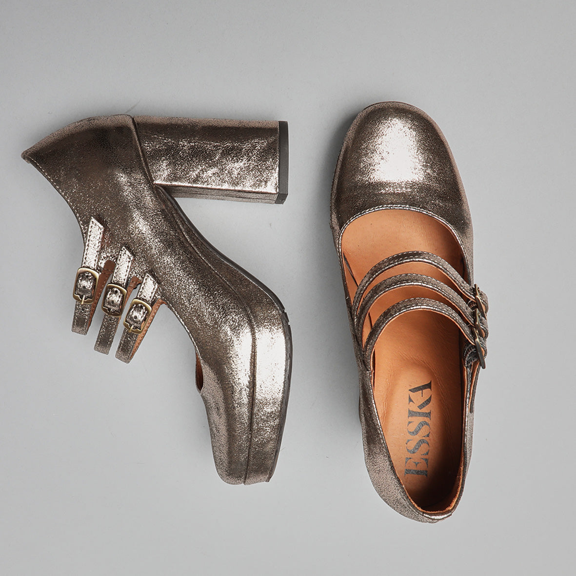 Violet Metallic Iron High Shoe by Esska Shoes Ltd