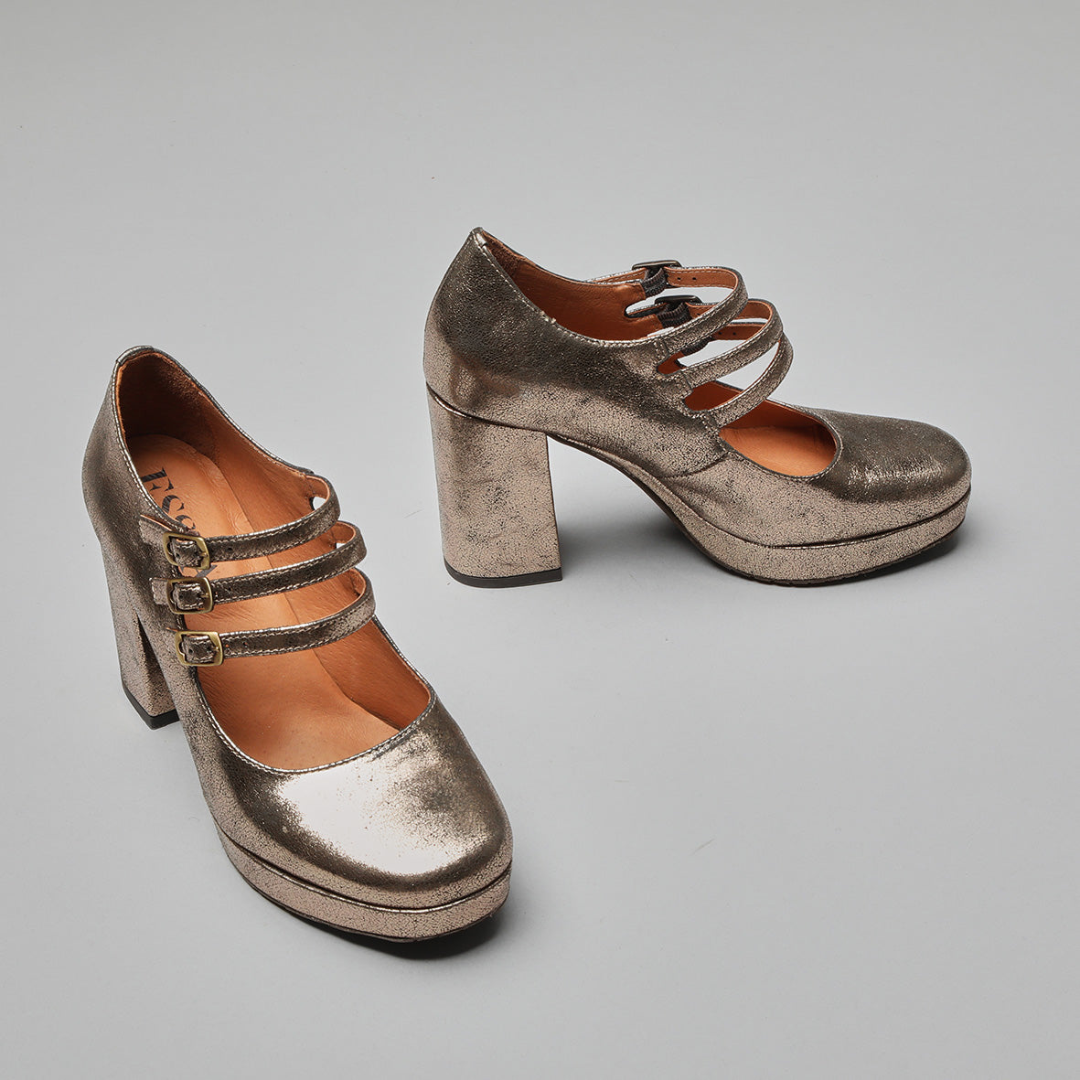 Violet Metallic Iron High Shoe by Esska Shoes Ltd