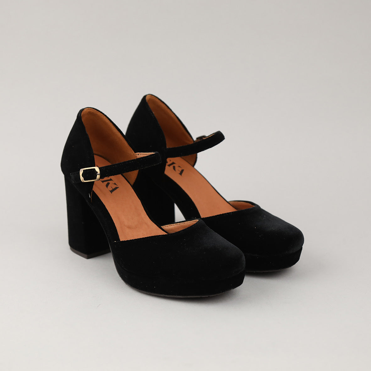 Viv Velvet Black High Shoe by Esska