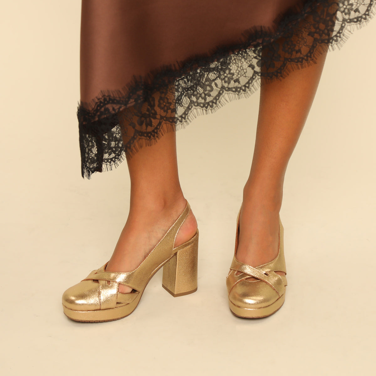 Vivian Gold Dust High Shoe by Esska