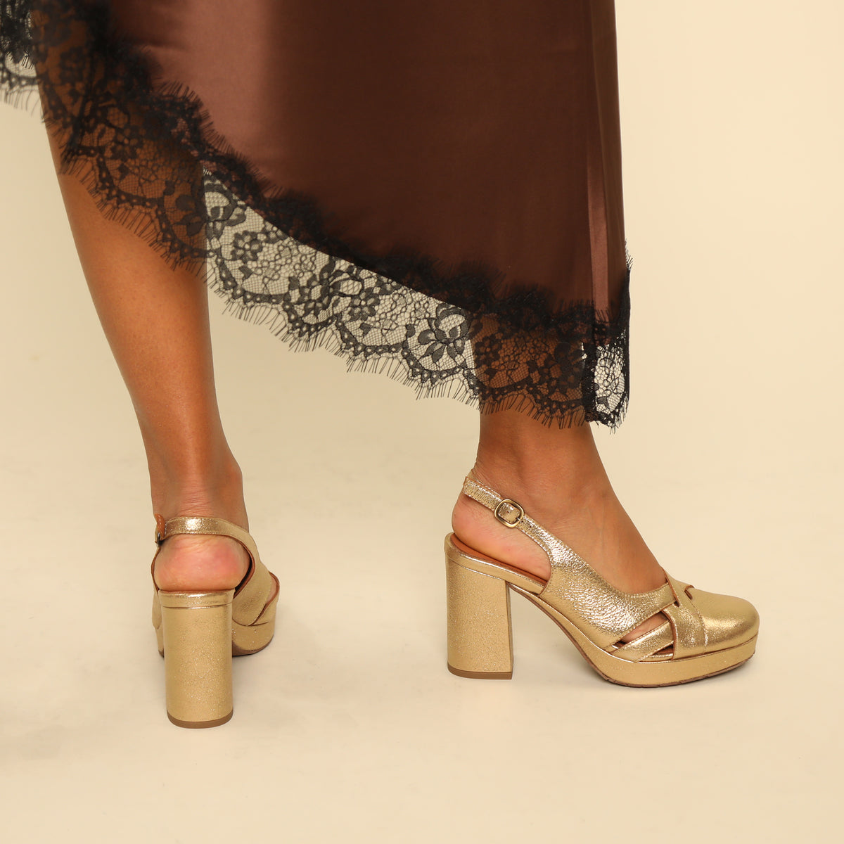 Vivian Gold Dust High Shoe by Esska