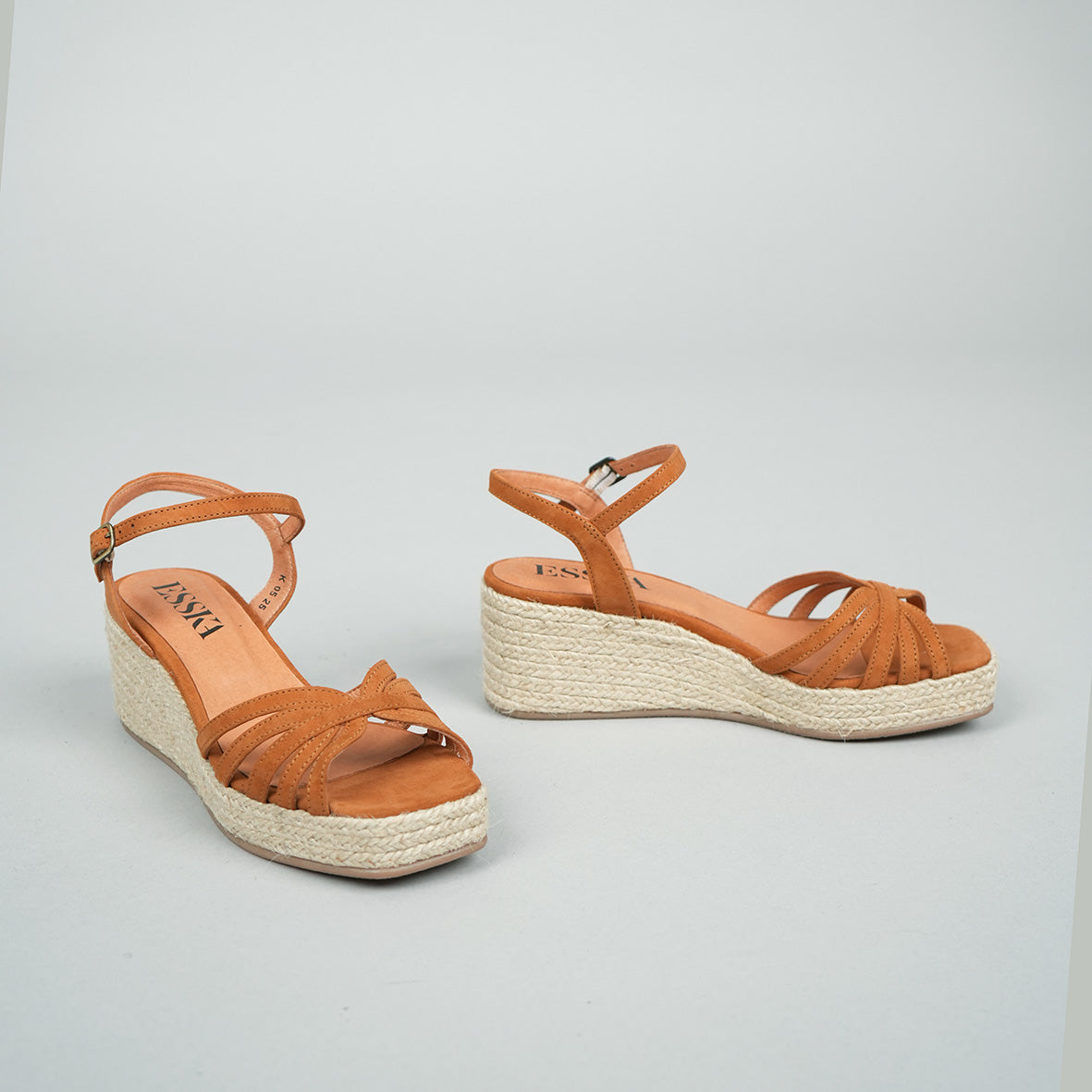 Wafa WIDE Tan Low Sandal by Esska
