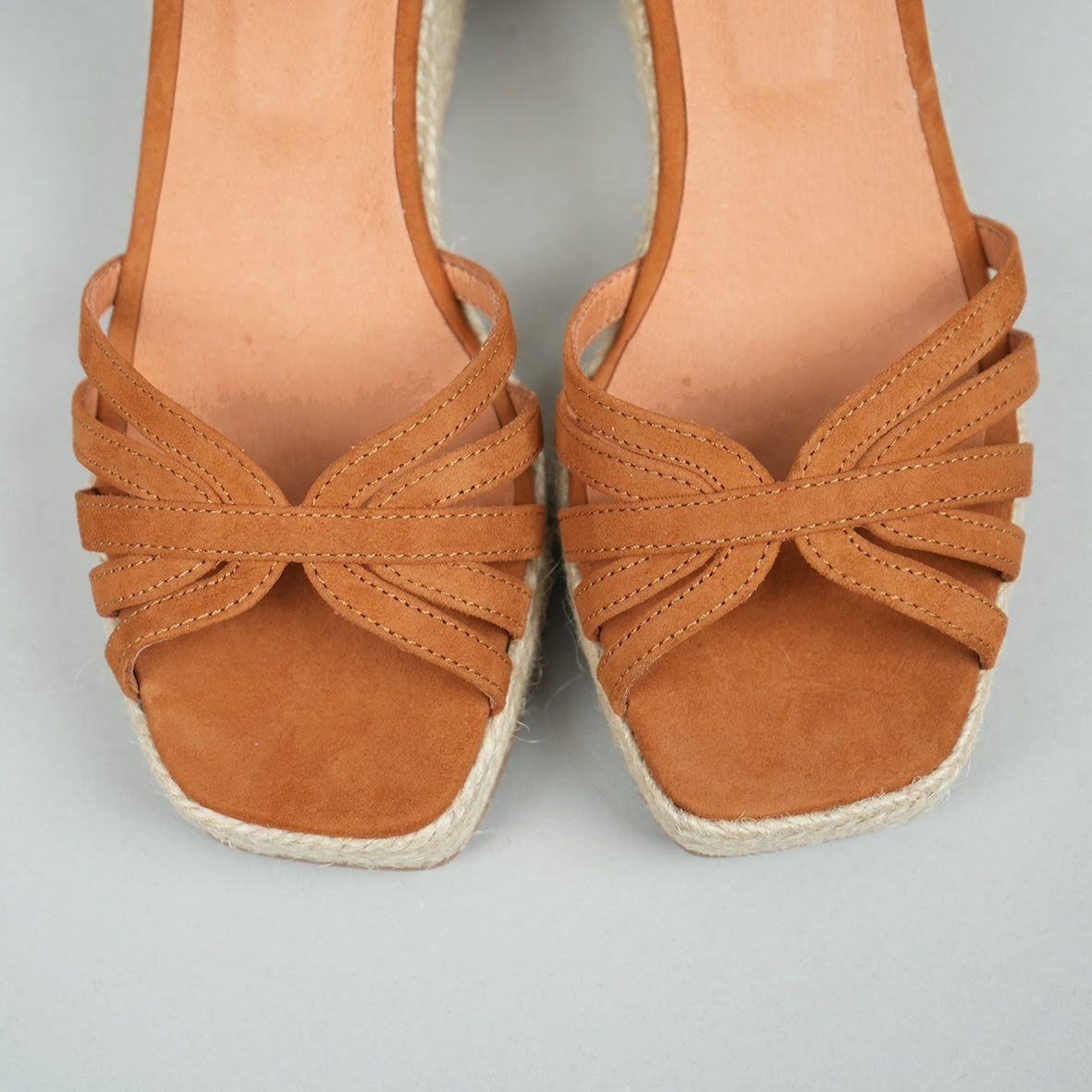 Wafa WIDE Tan Low Sandal by Esska