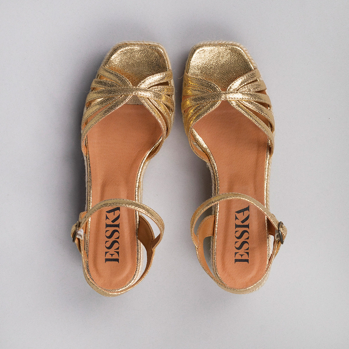 Wafa Vegan Gold Low Sandal by Esska