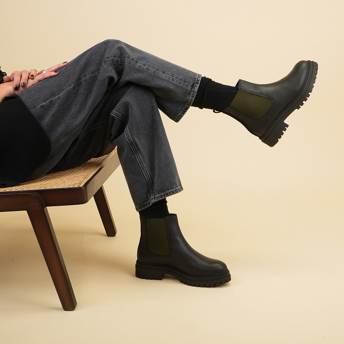 Yolla Black Flat Boot by Esska