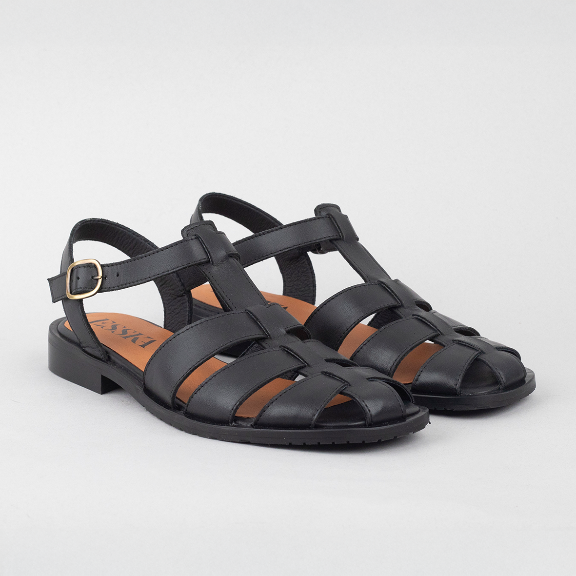 Zak Black Flat Sandal by Esska
