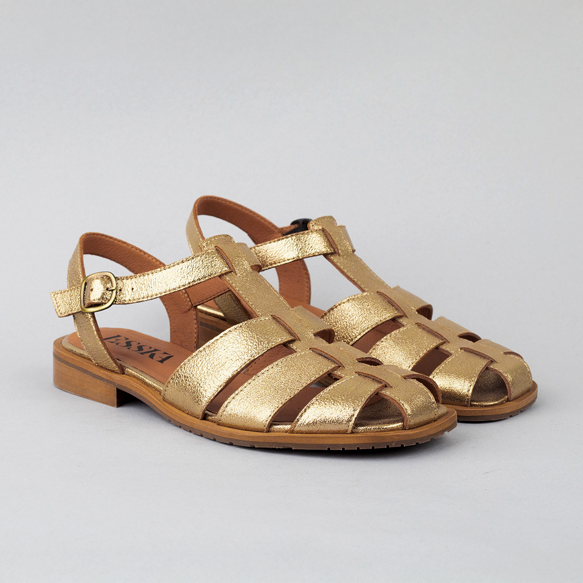 Zak Gold Dust Flat Sandal by Esska