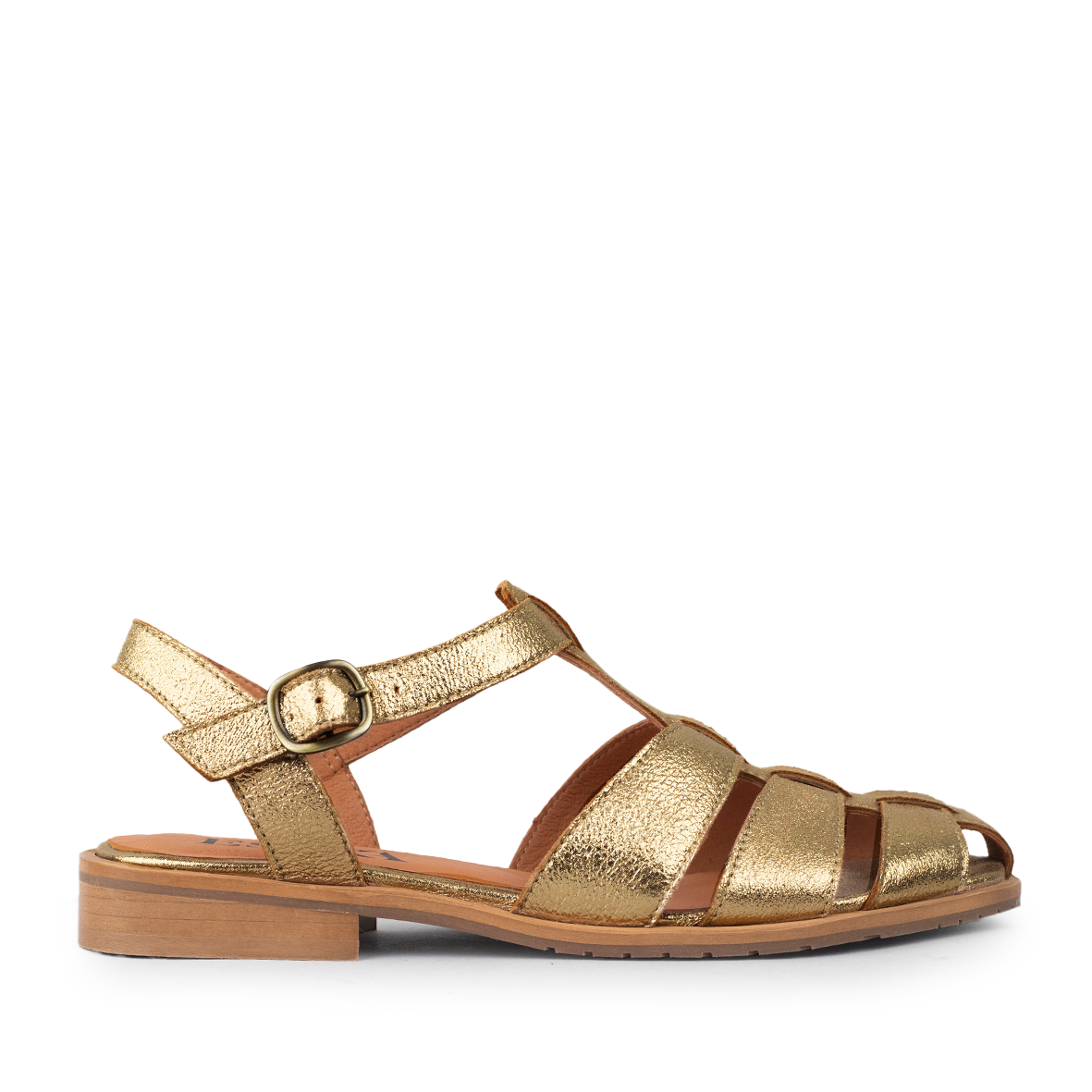 Zak Gold Dust Flat Sandal by Esska