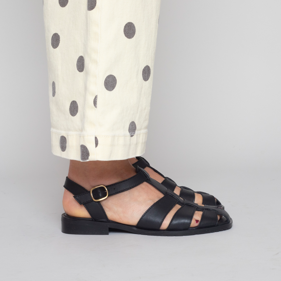 Zak Black Flat Sandal by Esska