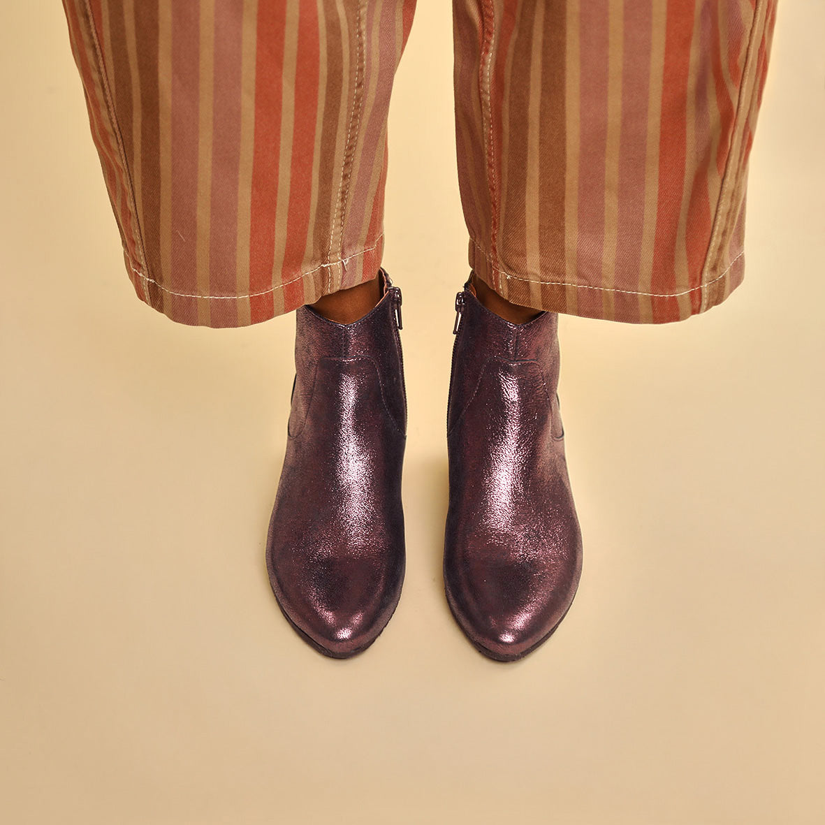 Kiana Metallic Burgundy Low Boot by Esska