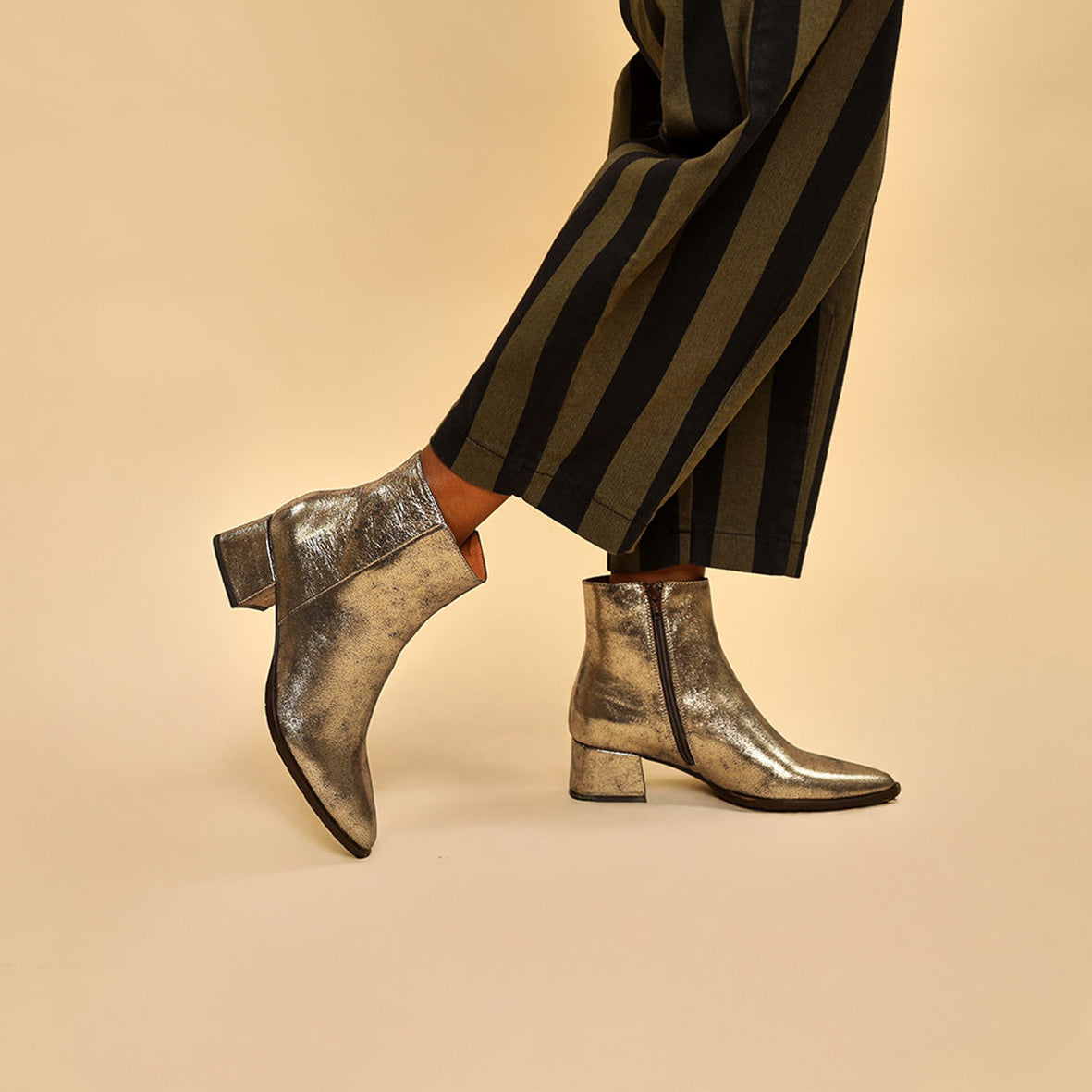 Luka Pale Gold Low Boot by Esska Shoes Ltd