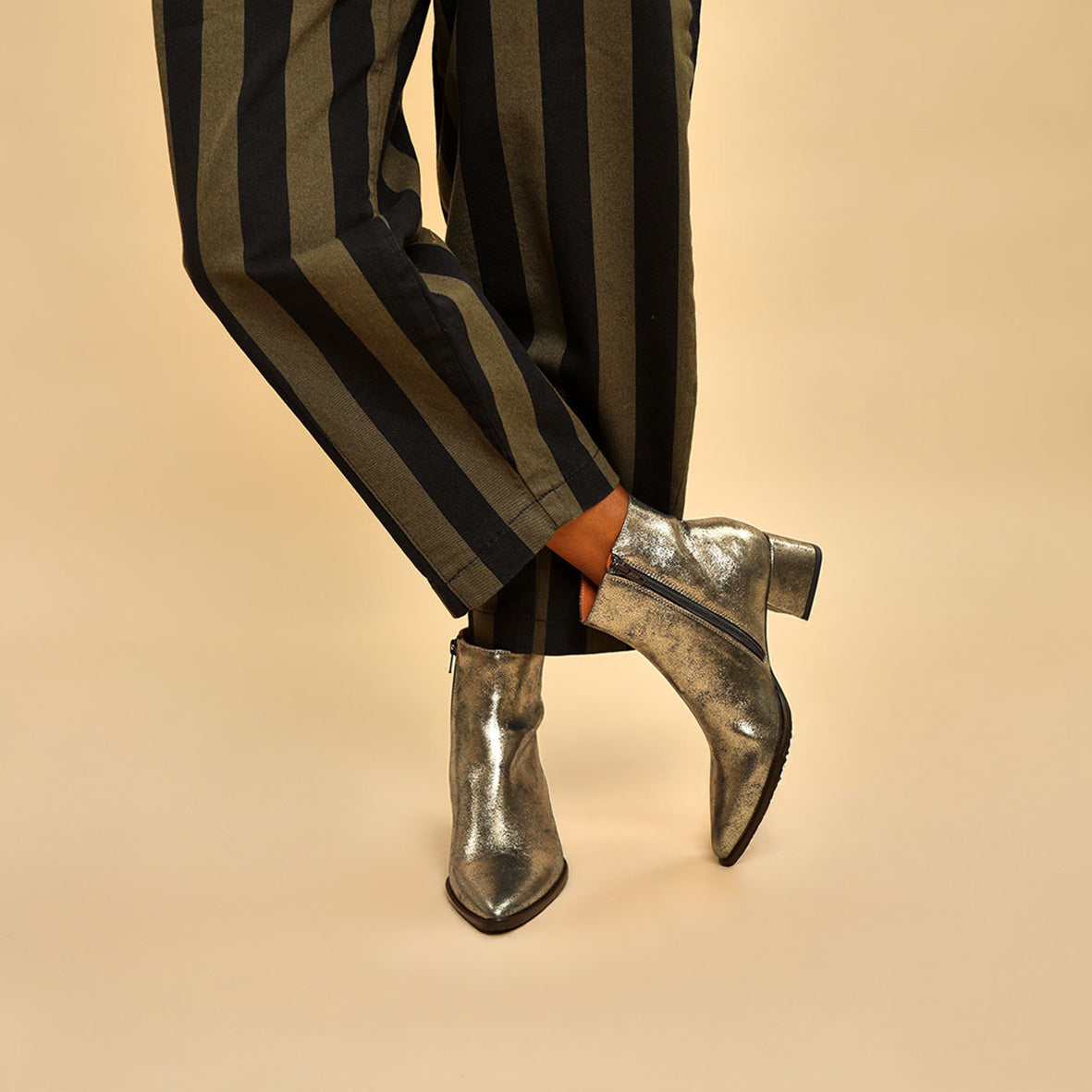 Luka Pale Gold Low Boot by Esska Shoes Ltd