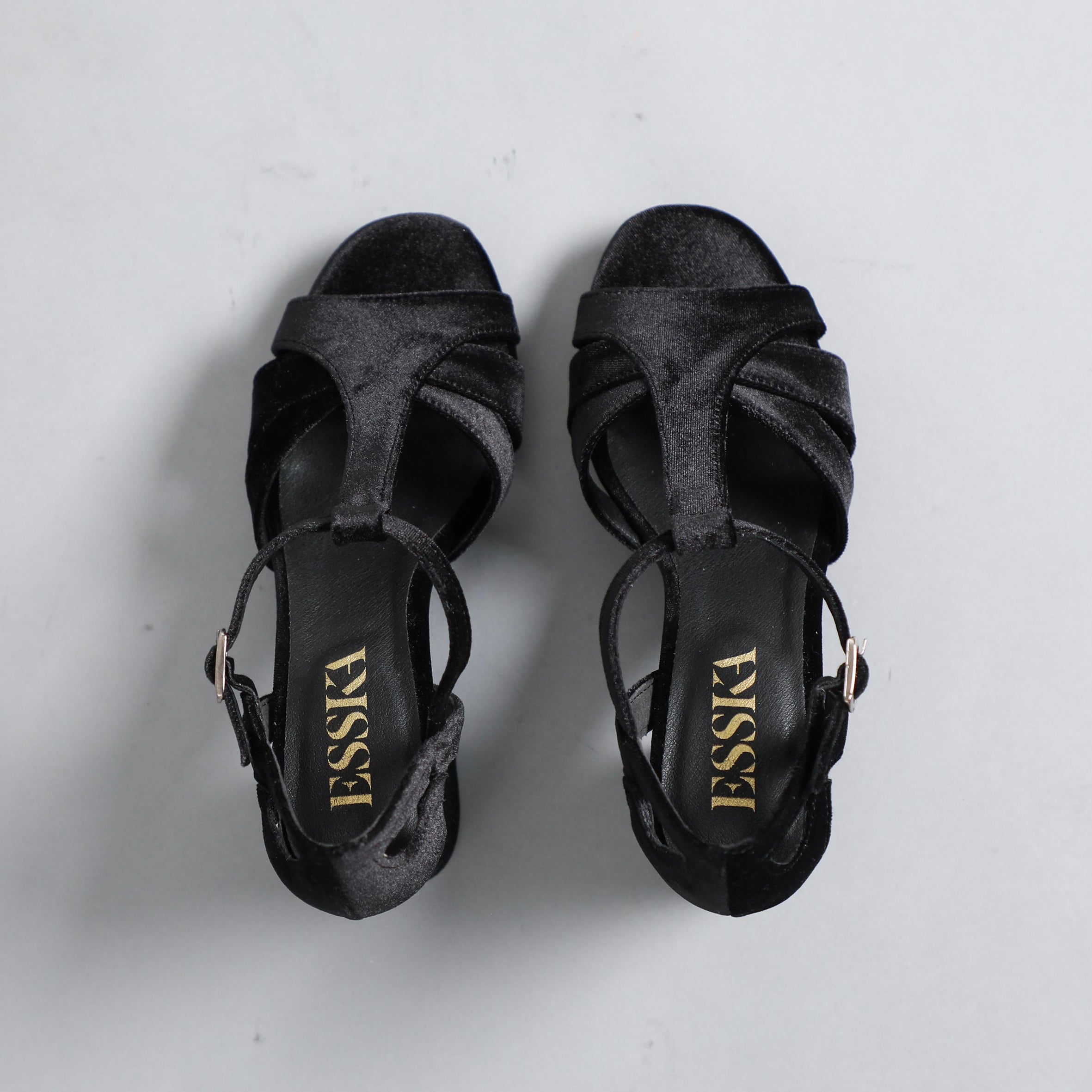 Valerie VEGAN Velvet Black High Sandal by Esska