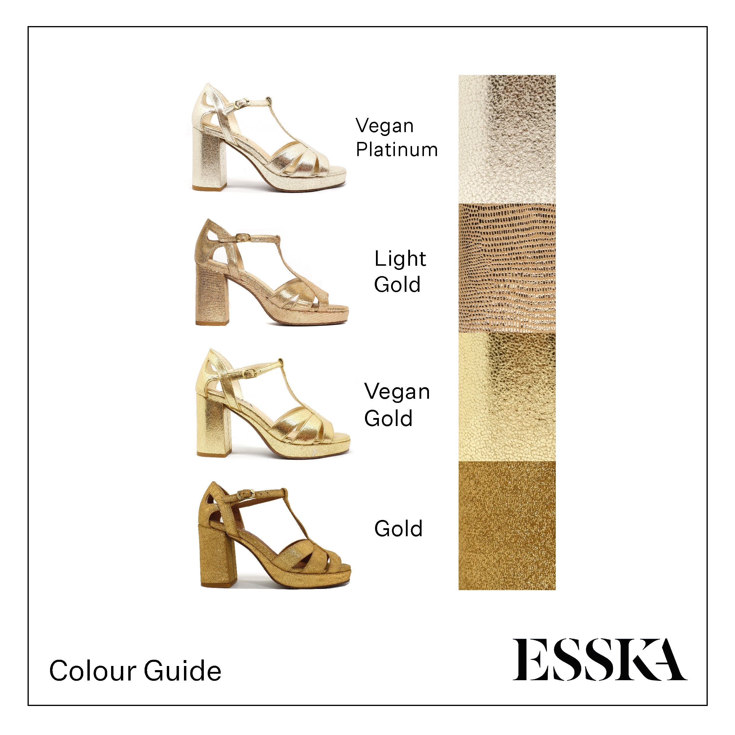 Charlie WIDE Vegan Platinum Mid Sandal by Esska