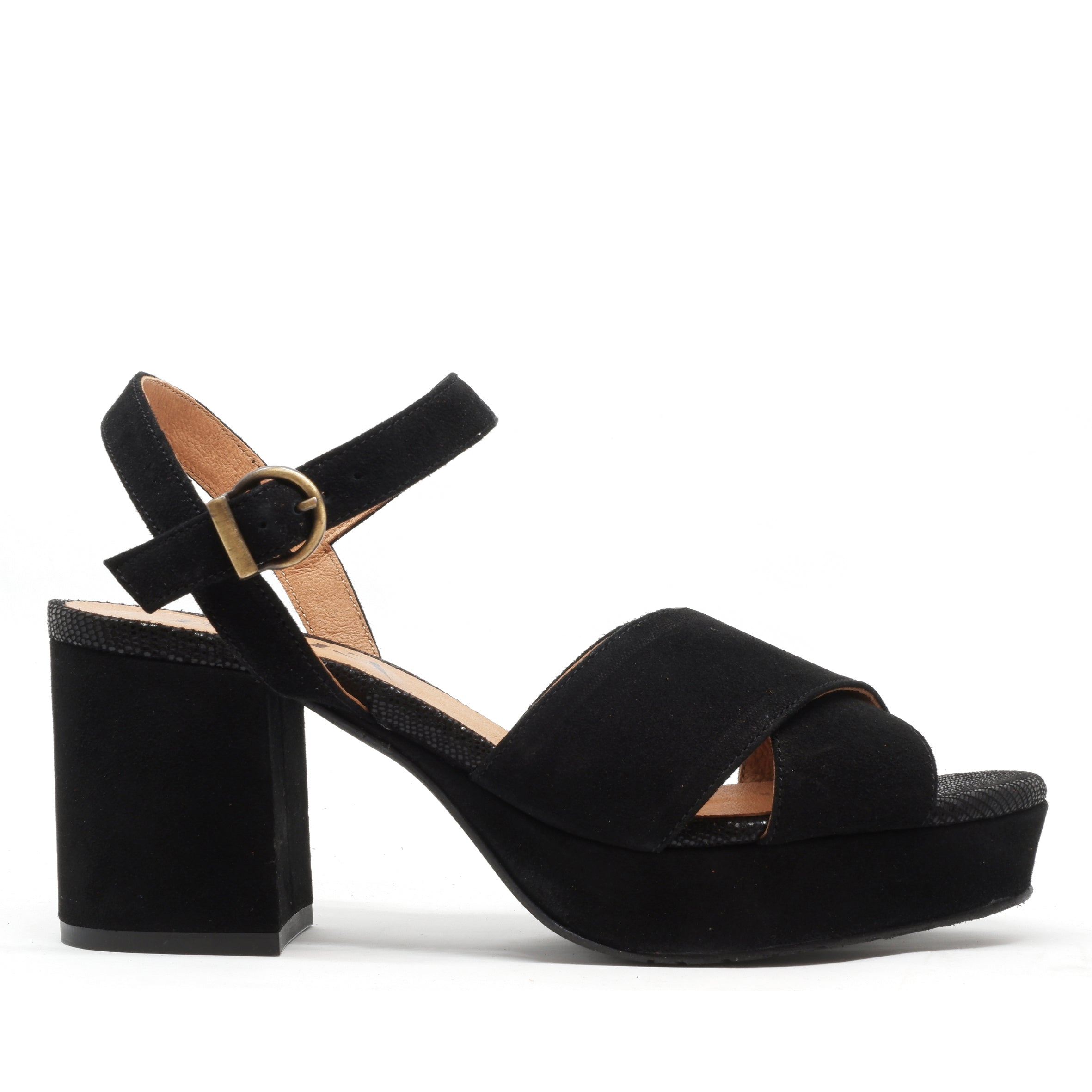 Clara Black Mid Sandal by Esska