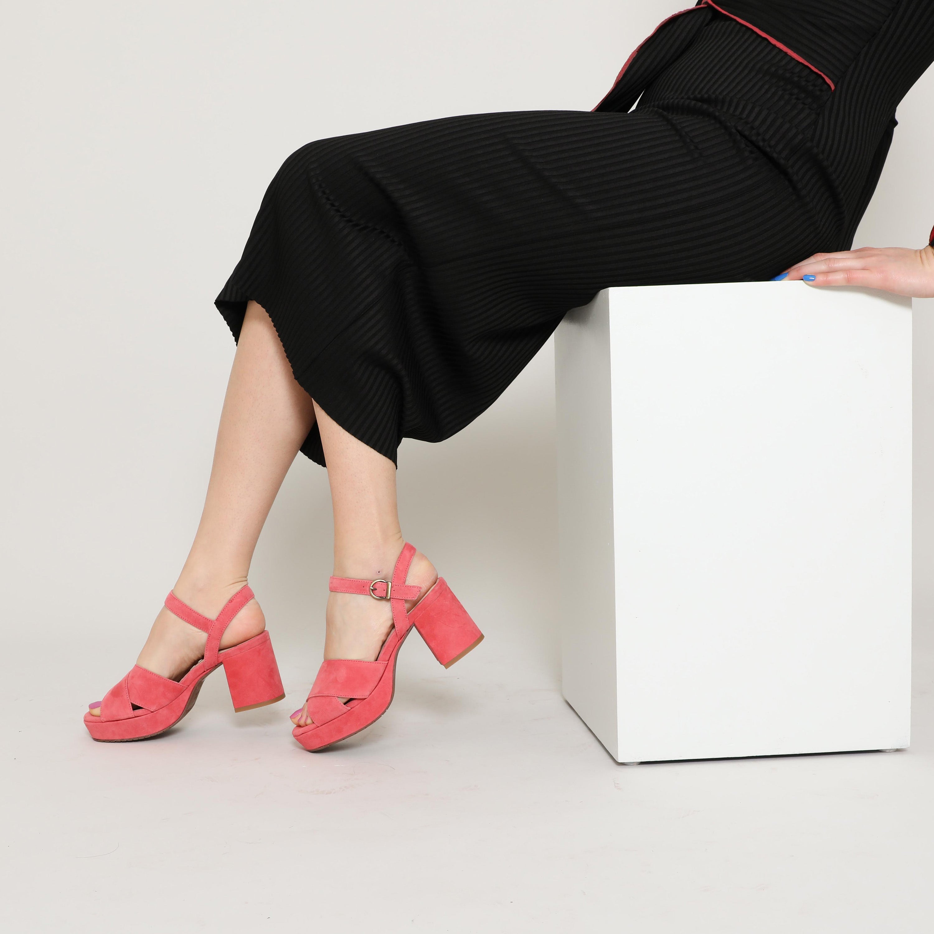 Clara Coral Mid Sandal by Esska