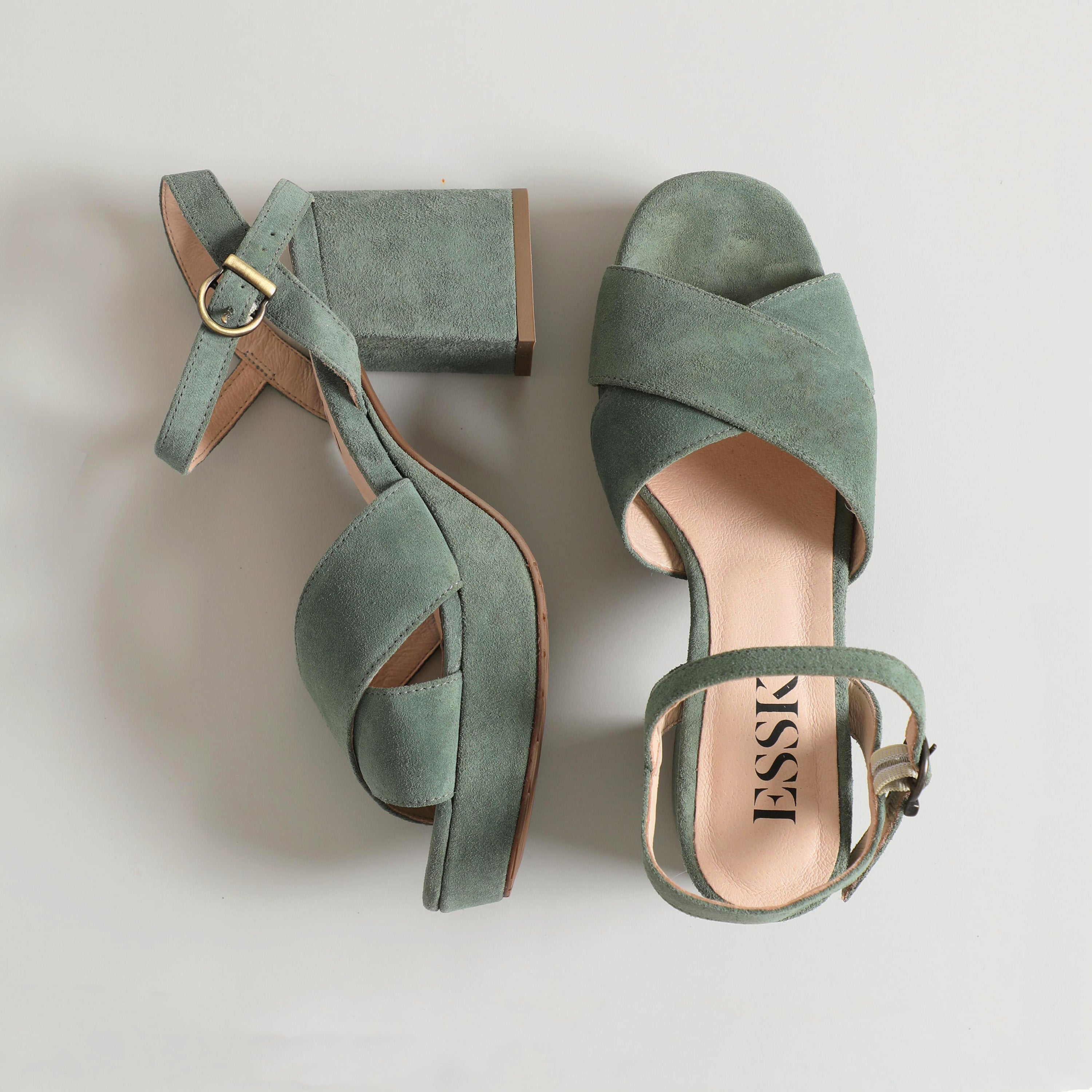 Clara Green Mid Sandal by Esska