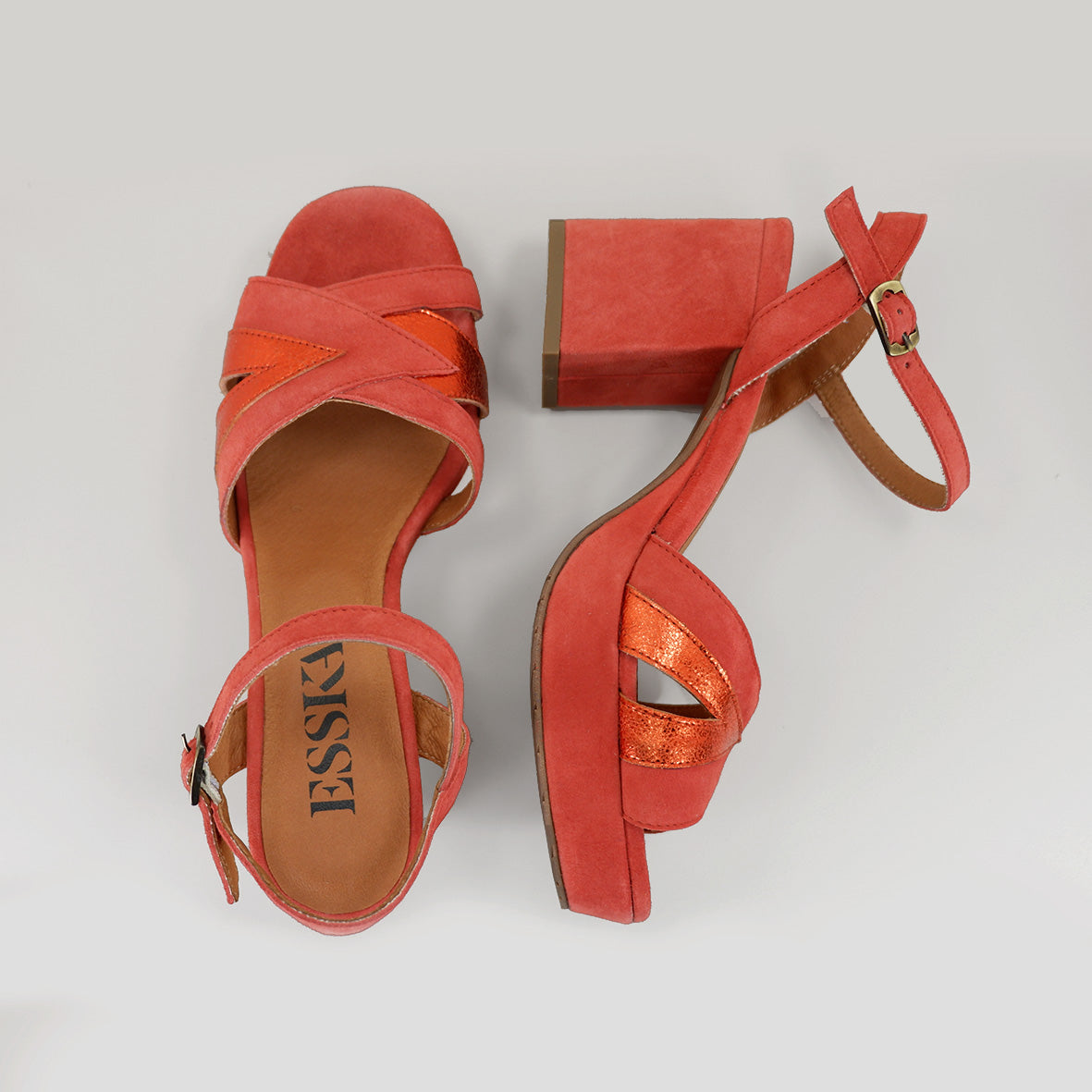 Cleo Rust Mid Sandal by Esska