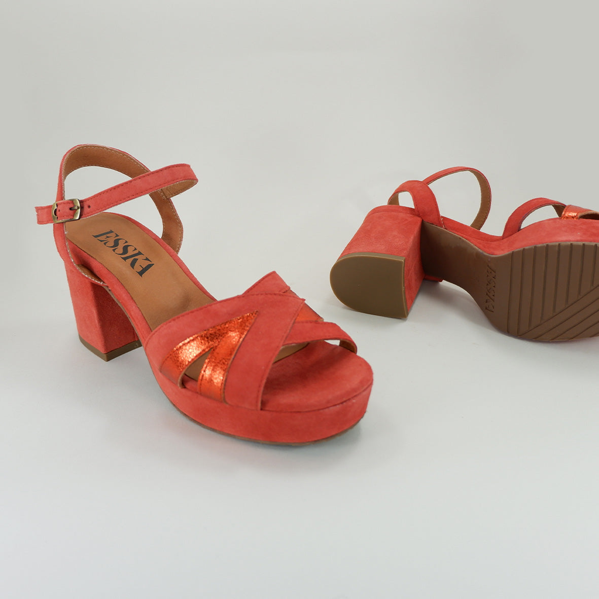 Cleo Rust Mid Sandal by Esska