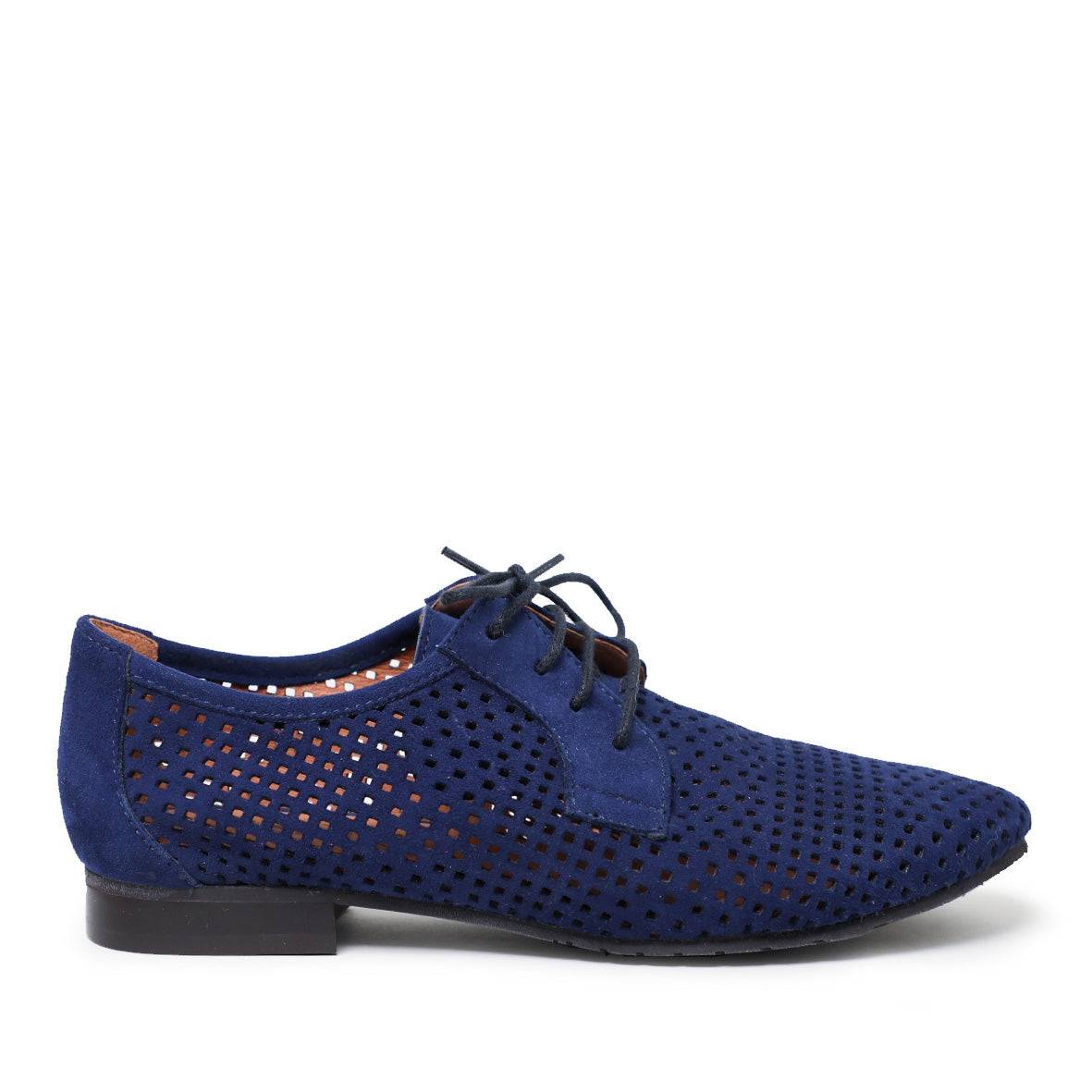 Echo Navy Suede Flat Shoe by Esska