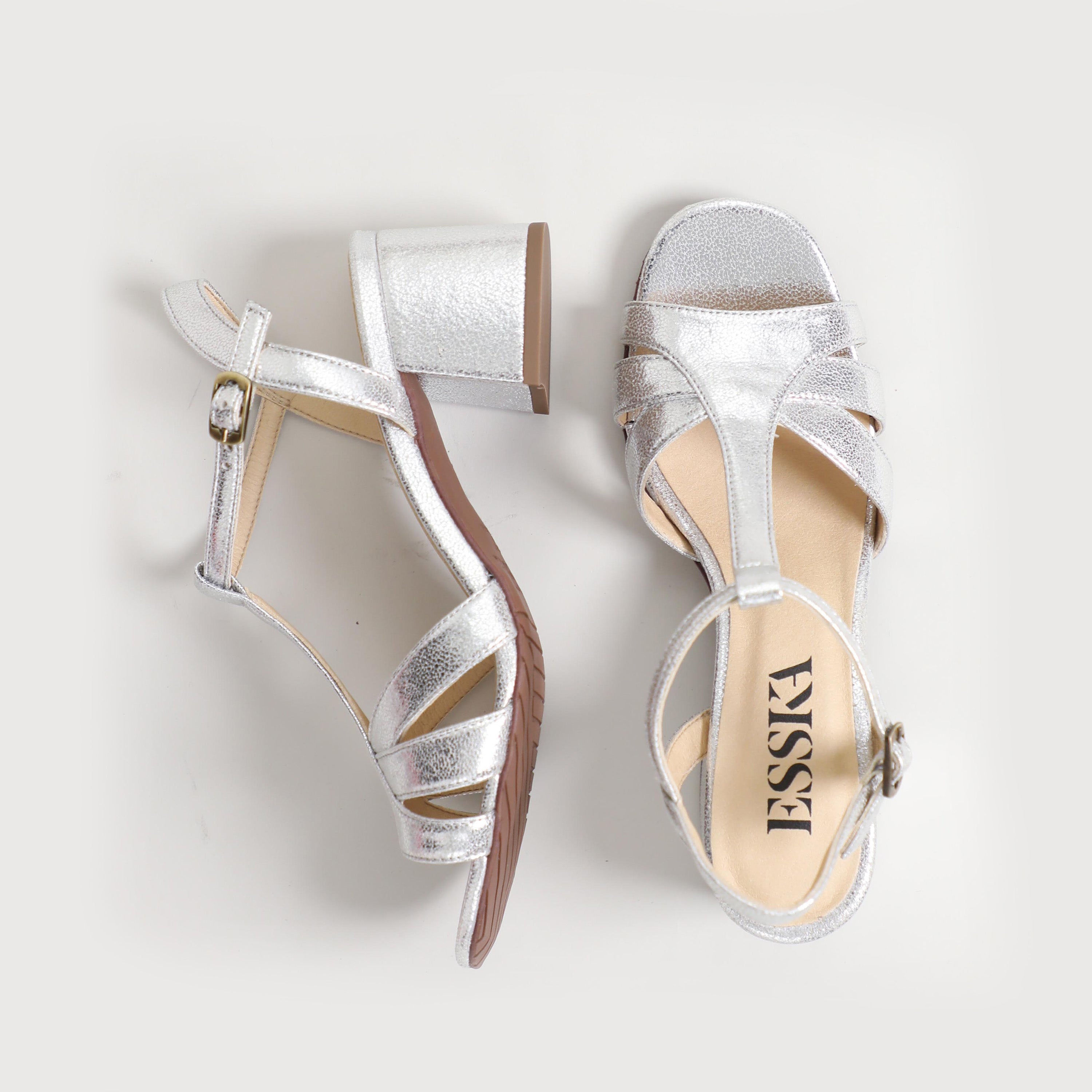 Gabby Vegan Silver Low Sandal by Esska