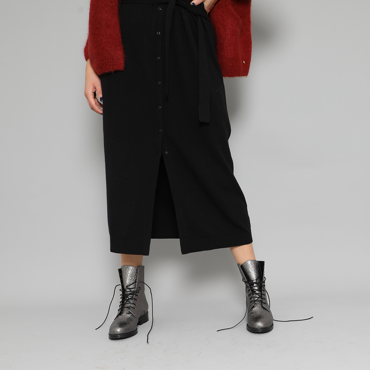 Tino Vegan Gunmetal Flat Boot by Esska