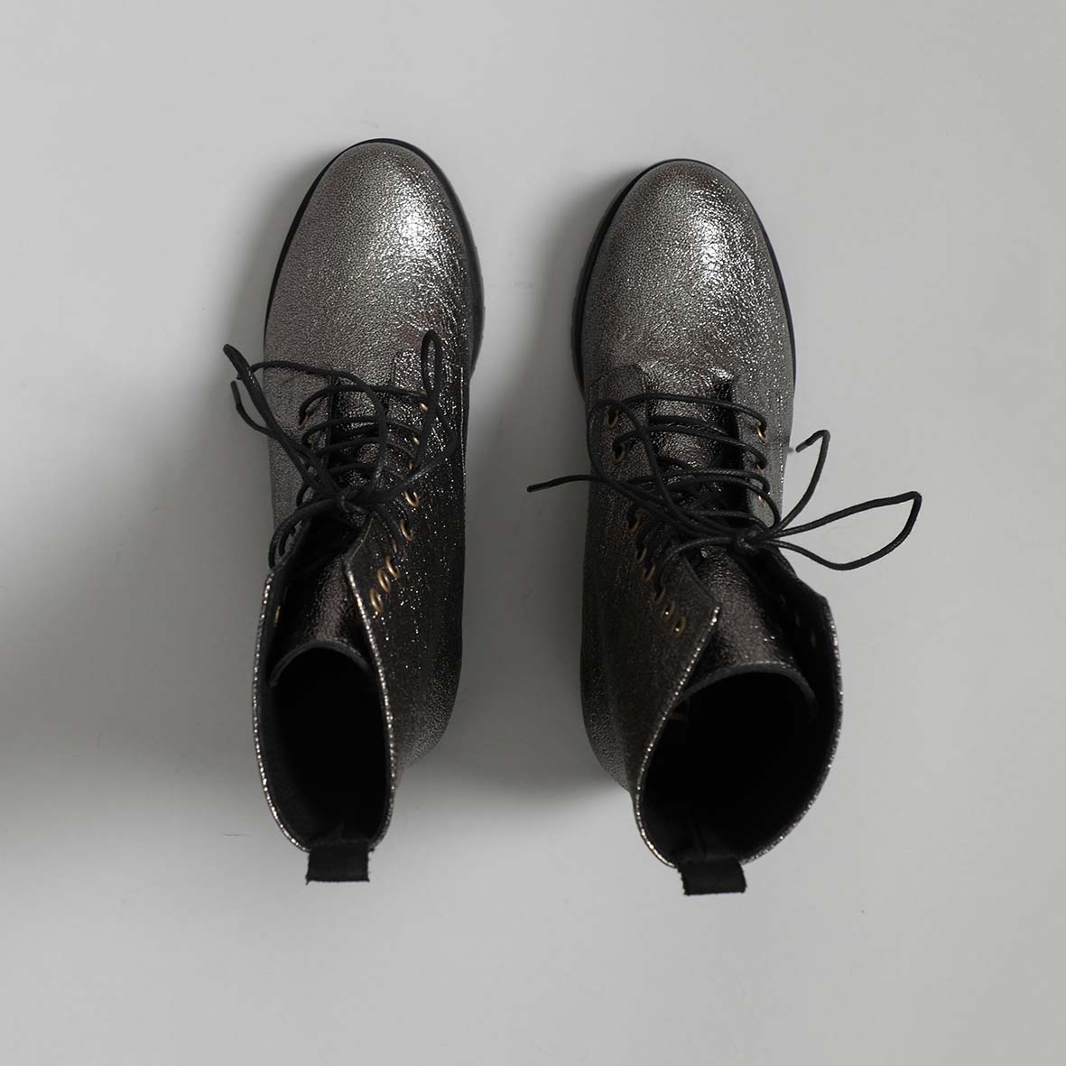 Tino Vegan Gunmetal Flat Boot by Esska