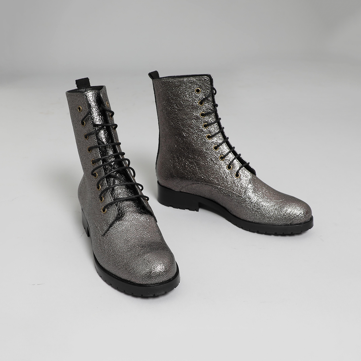 Tino Vegan Gunmetal Flat Boot by Esska
