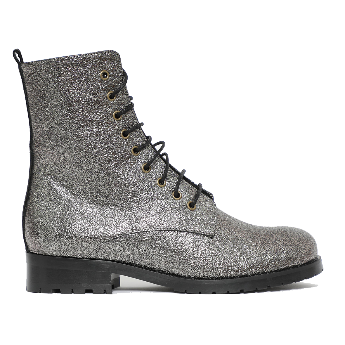 Tino Vegan Gunmetal Flat Boot by Esska