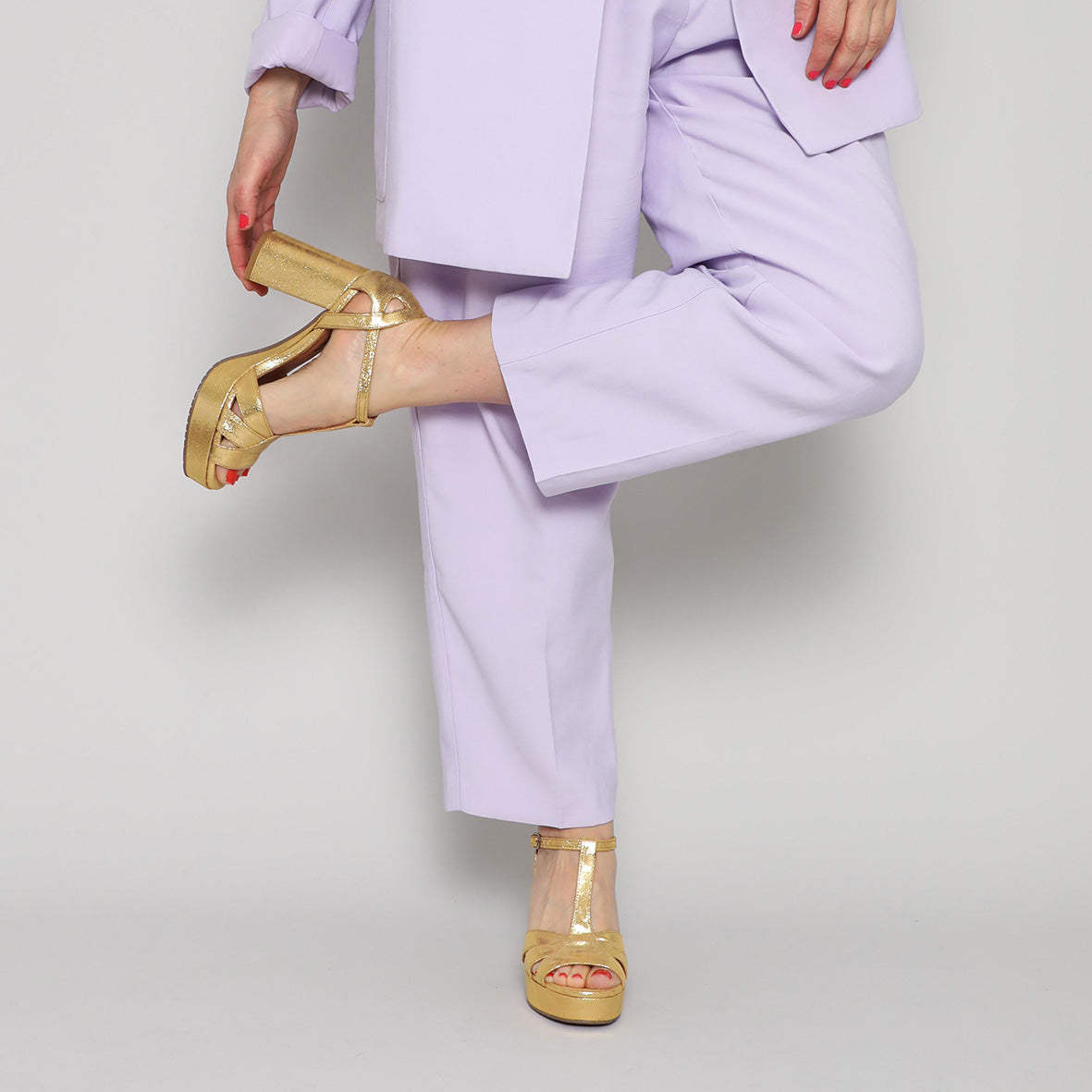 Victoria Gold High Sandal by Esska