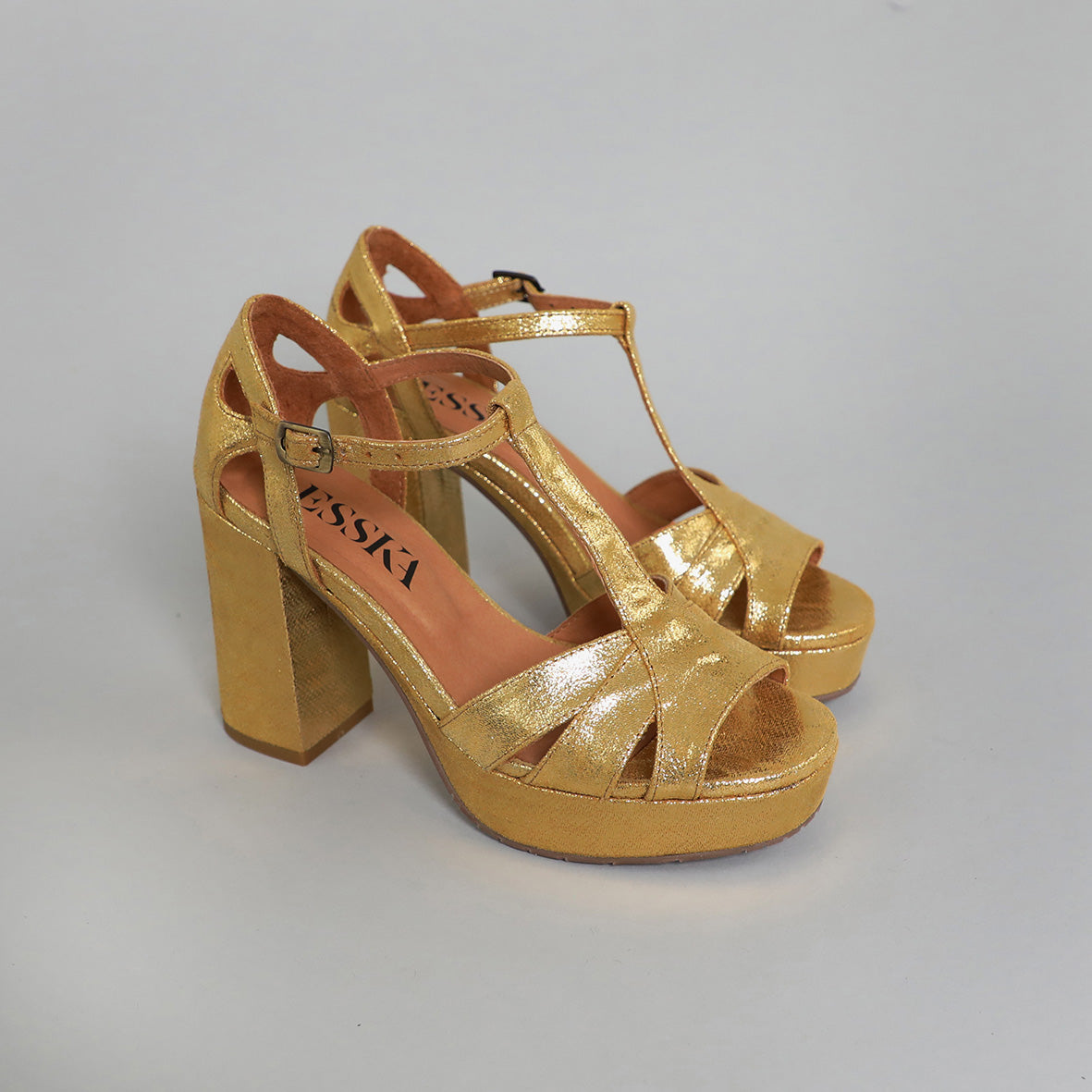 Victoria Gold High Sandal by Esska