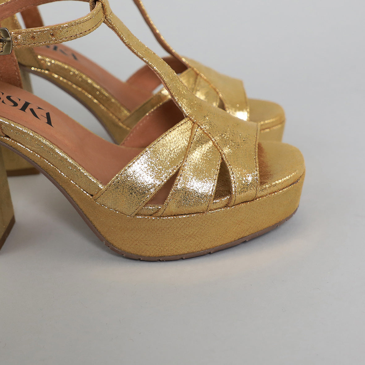 Victoria Gold High Sandal by Esska