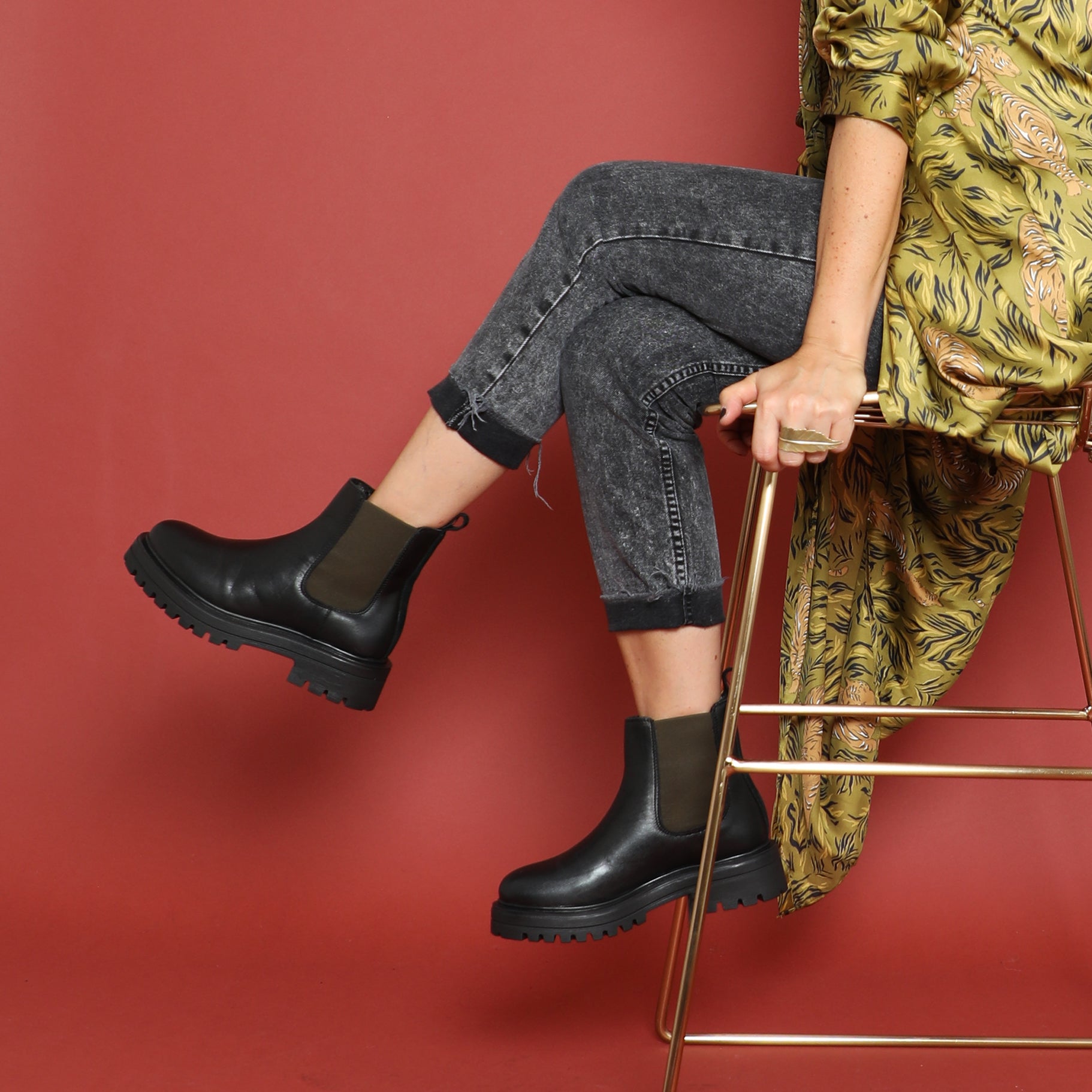 Yolla Black Flat Boot by Esska
