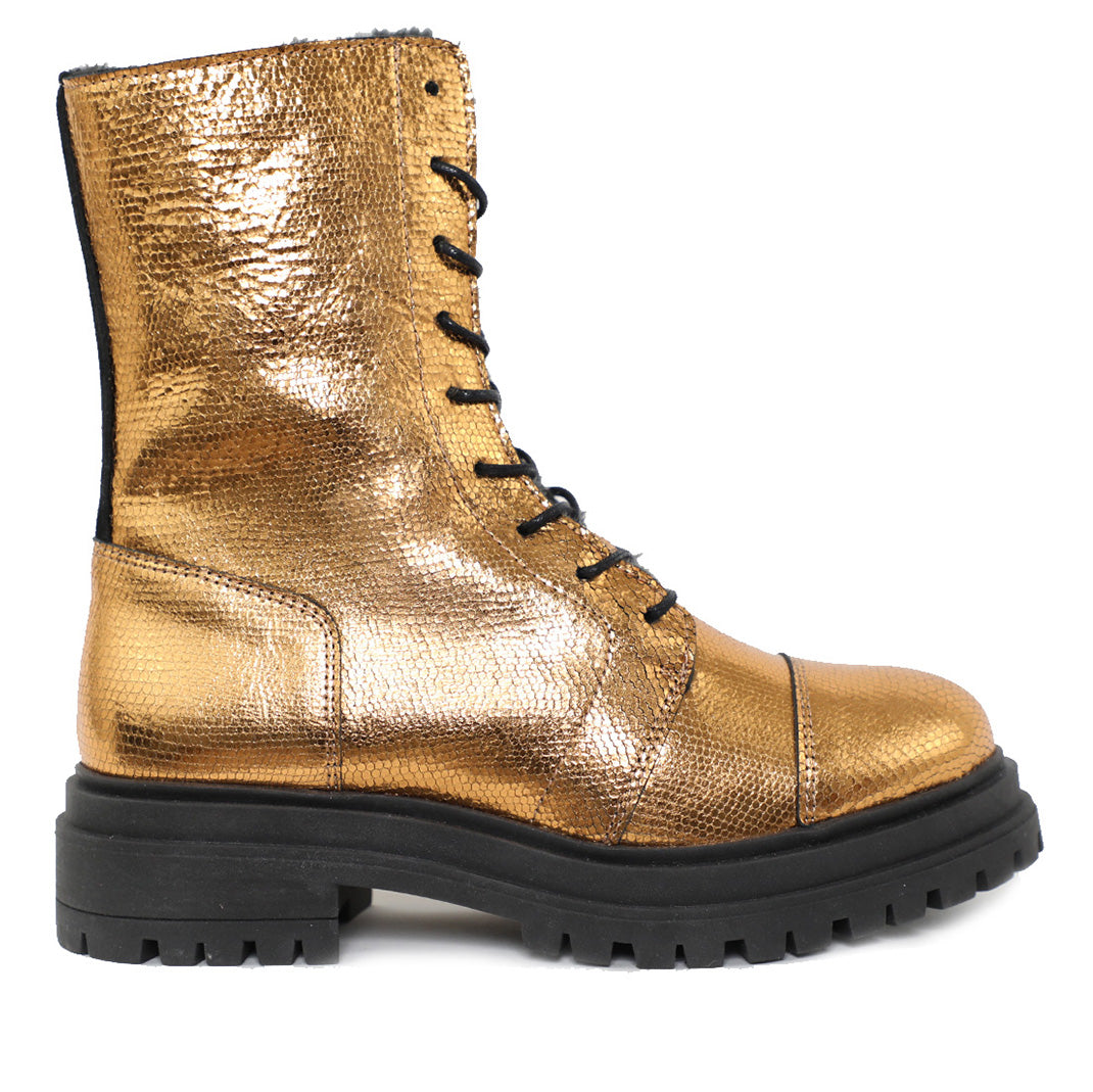 Gold lace outlet up boots