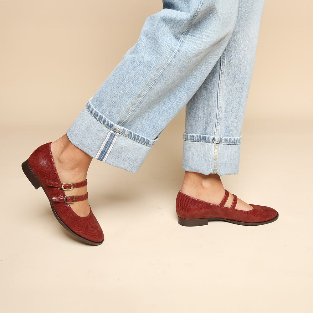 Esska Shoes Women’s Flat Shoes Collection 2 AnyaBrick Model4 Square