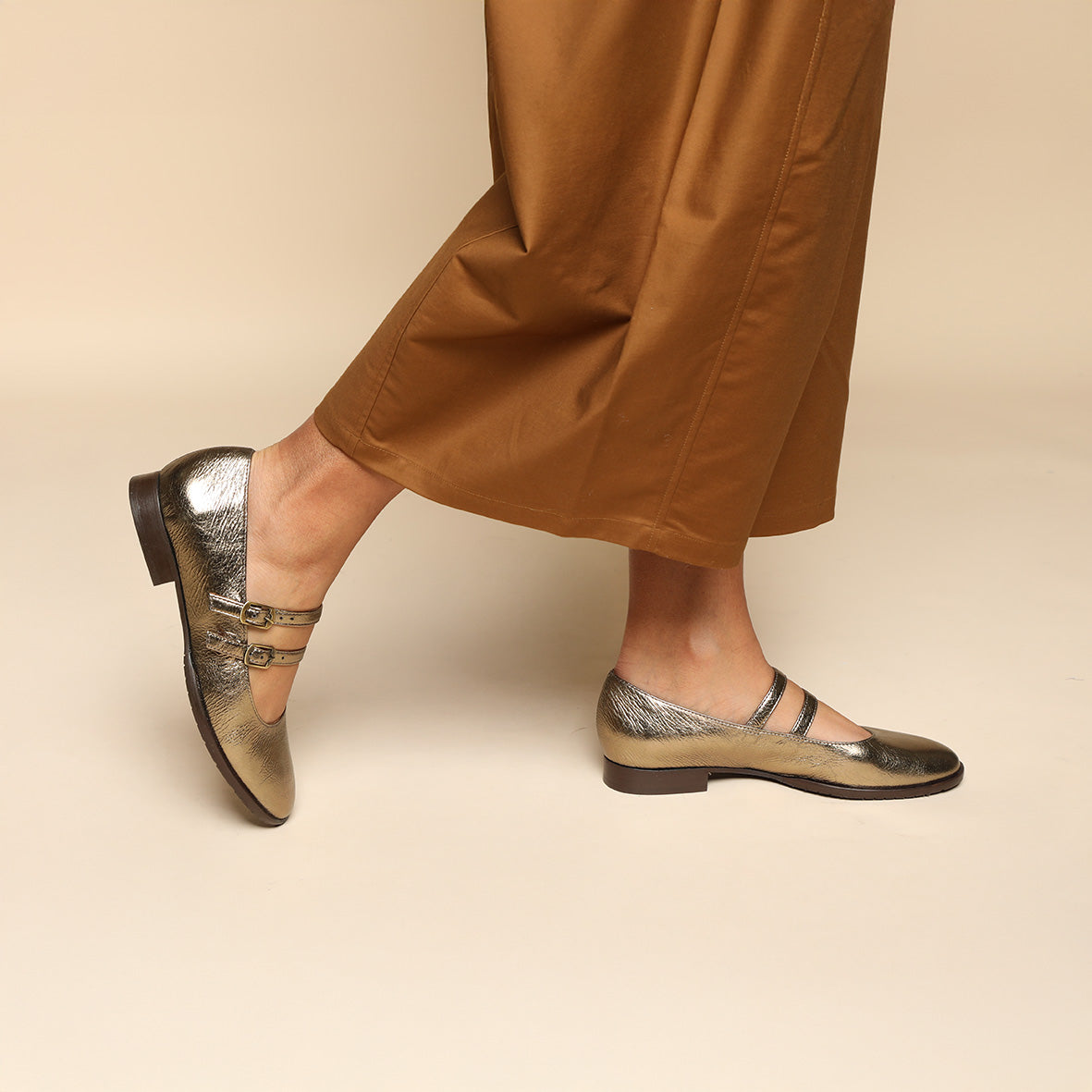 Anya Metallic Smoke Flat Shoe by Esska Shoes Ltd