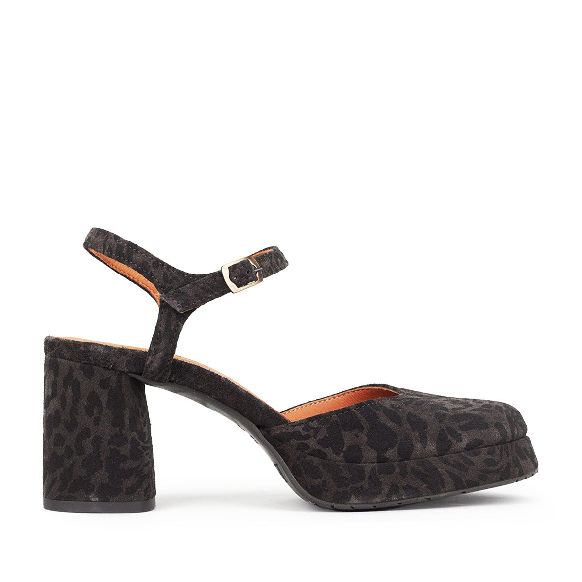 Aria Dark Brown Leopard Mid Shoe by Esska