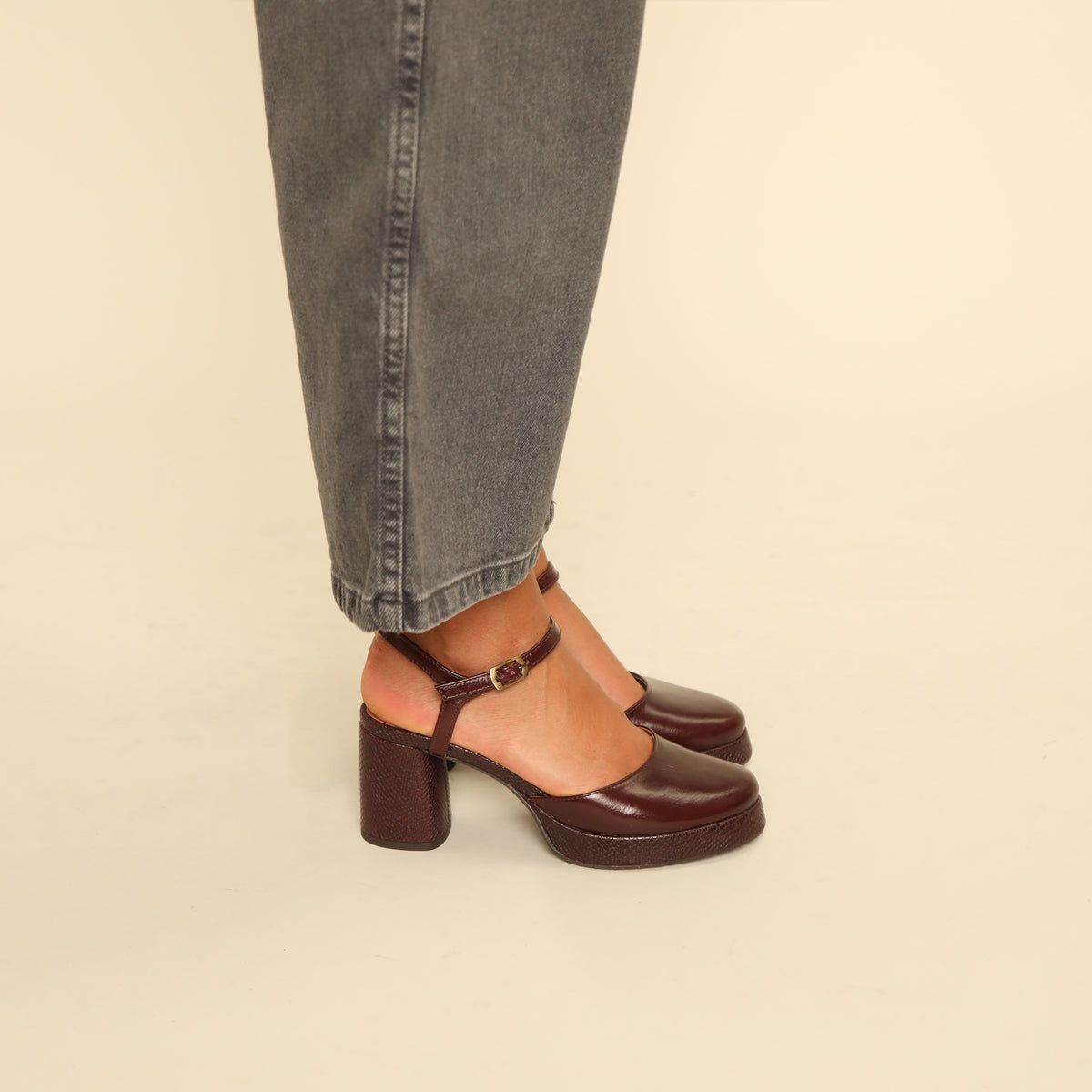 Aria Bordeaux Mid Shoe by Esska