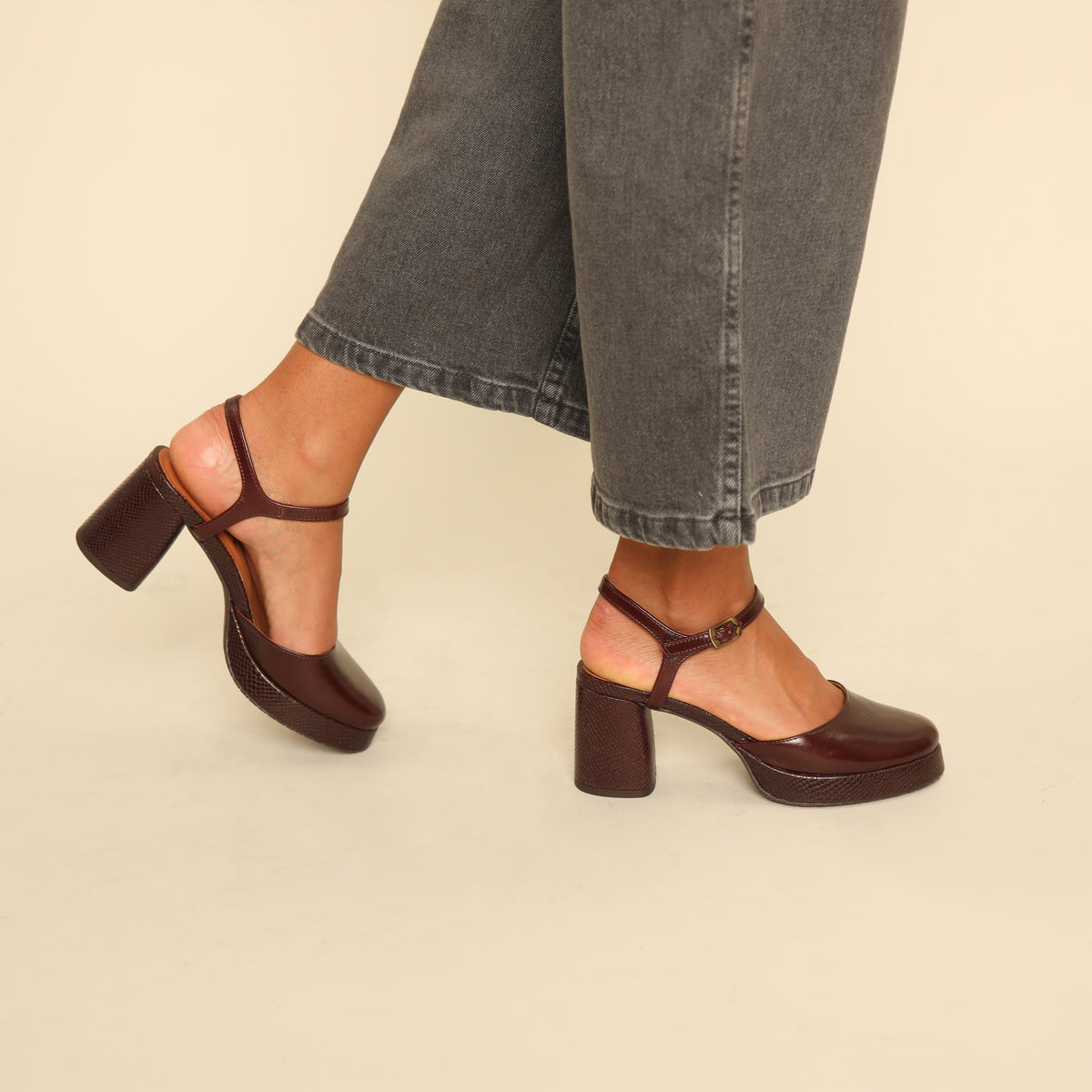 Aria Bordeaux Mid Shoe by Esska